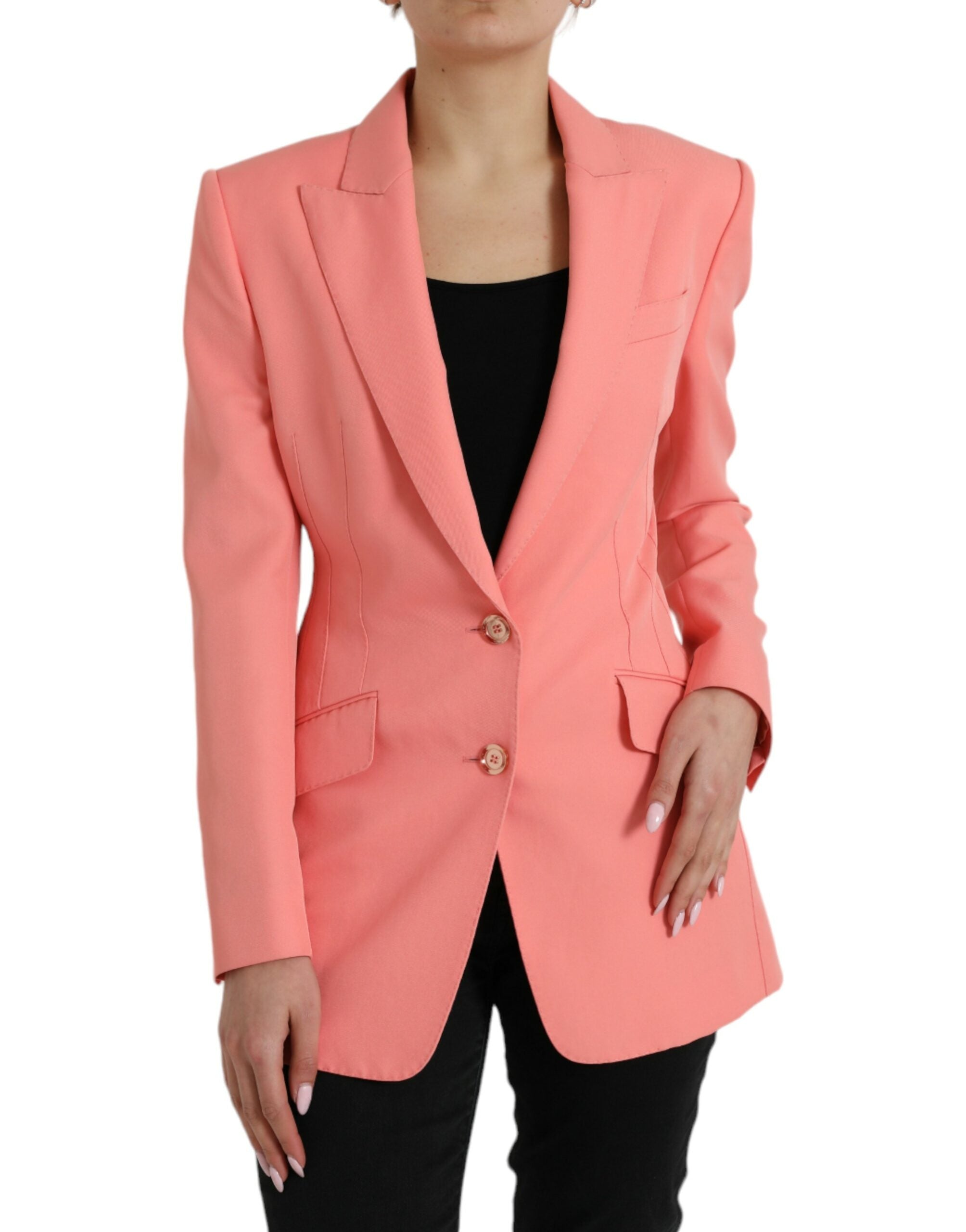 Dolce & Gabbana Schicker Blazer mit steigendem Revers in Rosa
