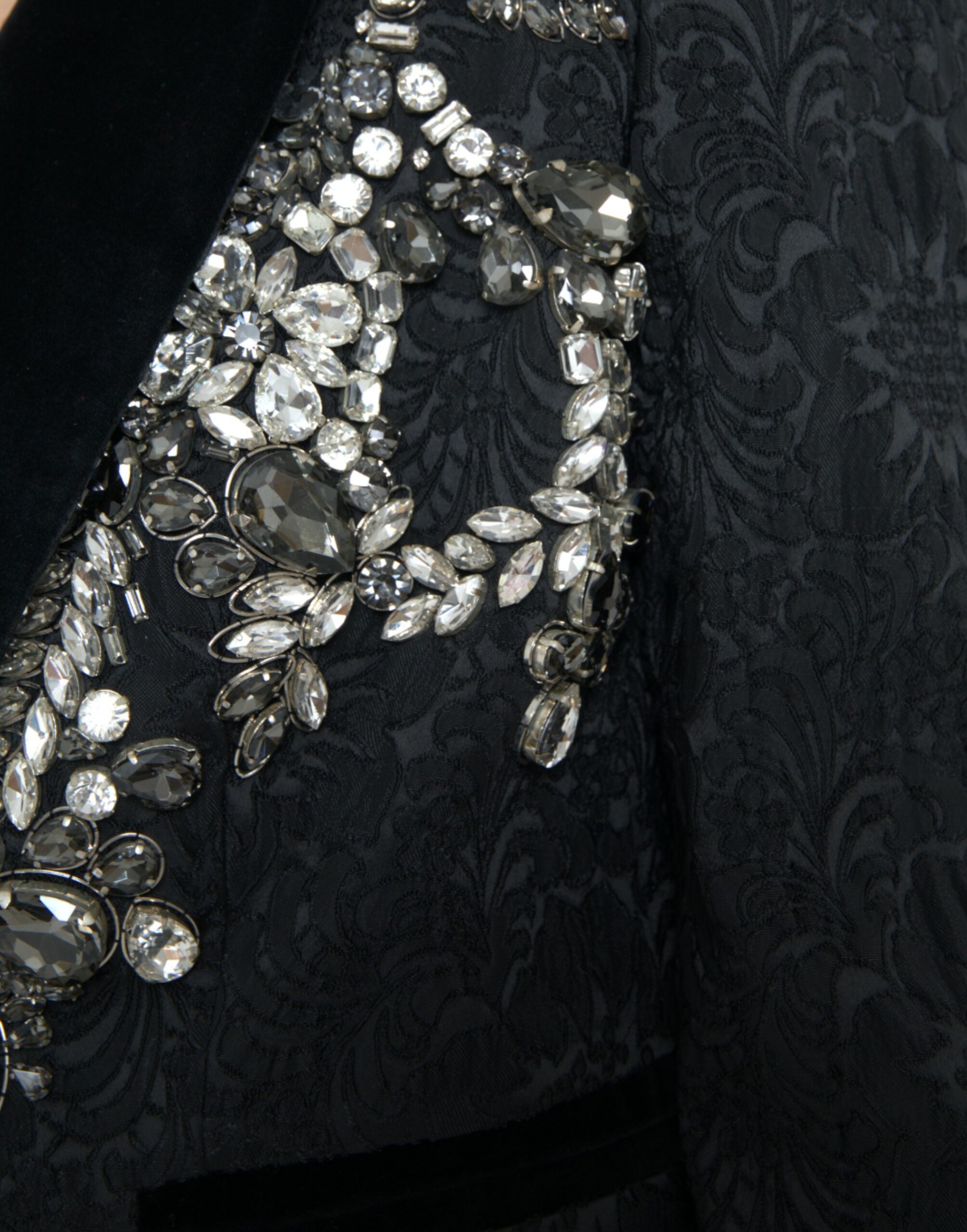 Dolce & Gabbana – Elegante, verzierte schwarze Manteljacke