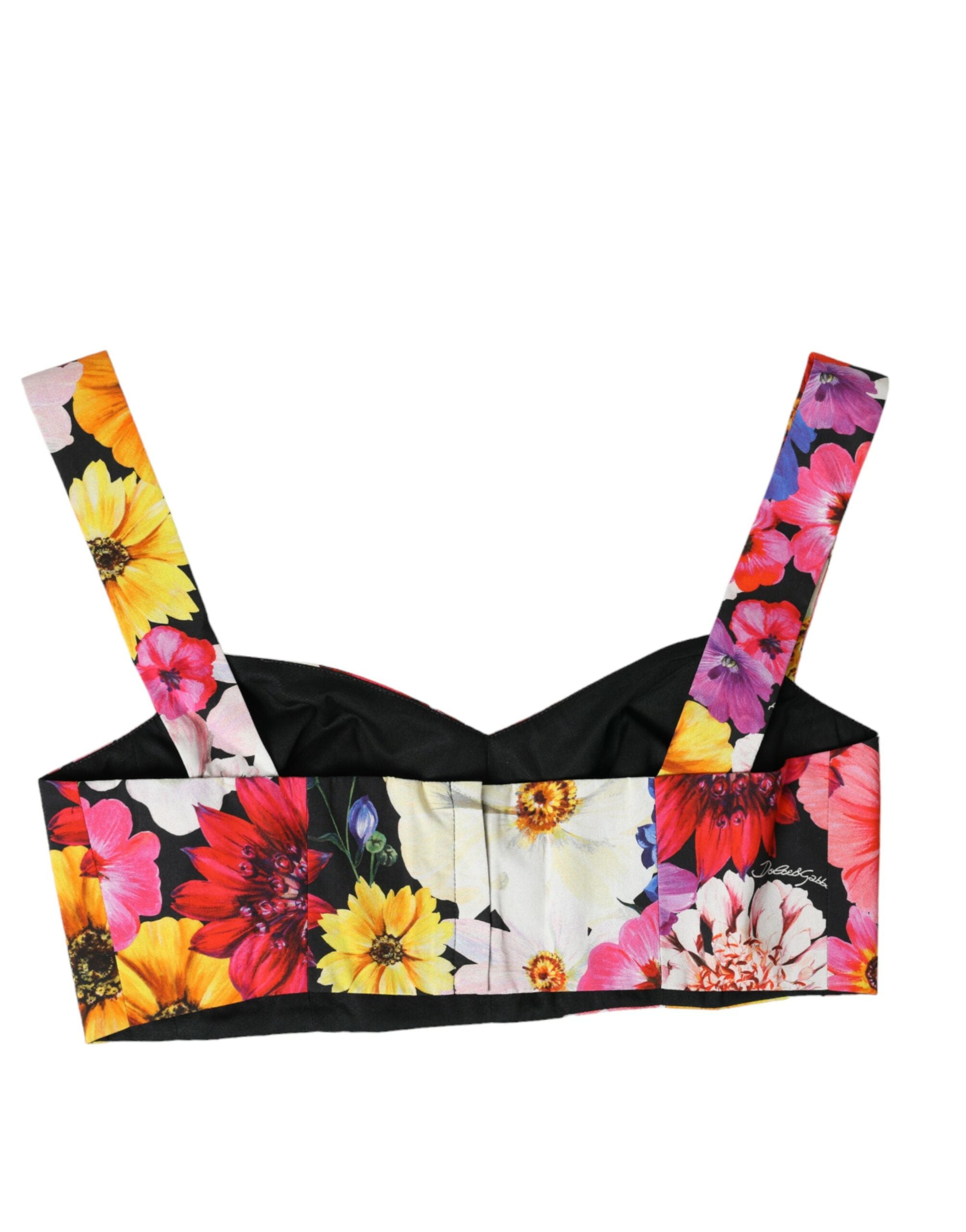 Top scurt Dolce & Gabbana cu imprimeu floral rafinat