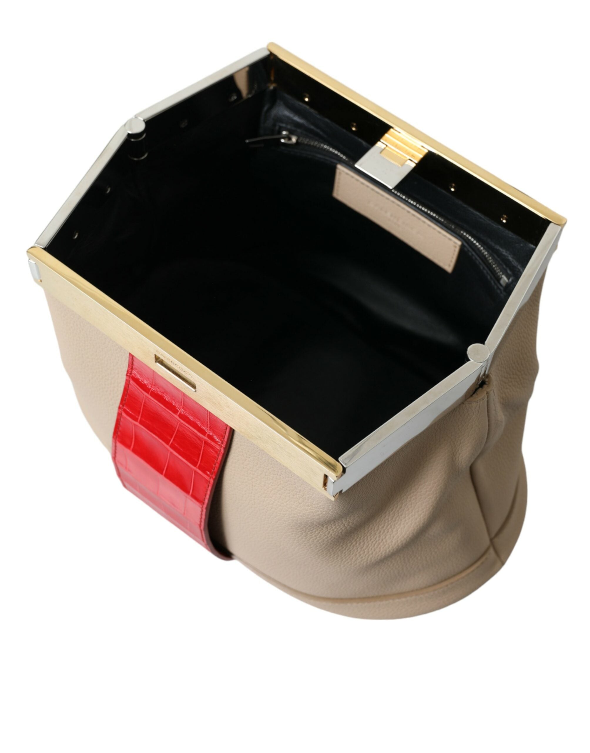 Clutch Balenciaga din piele exotică în două tonuri