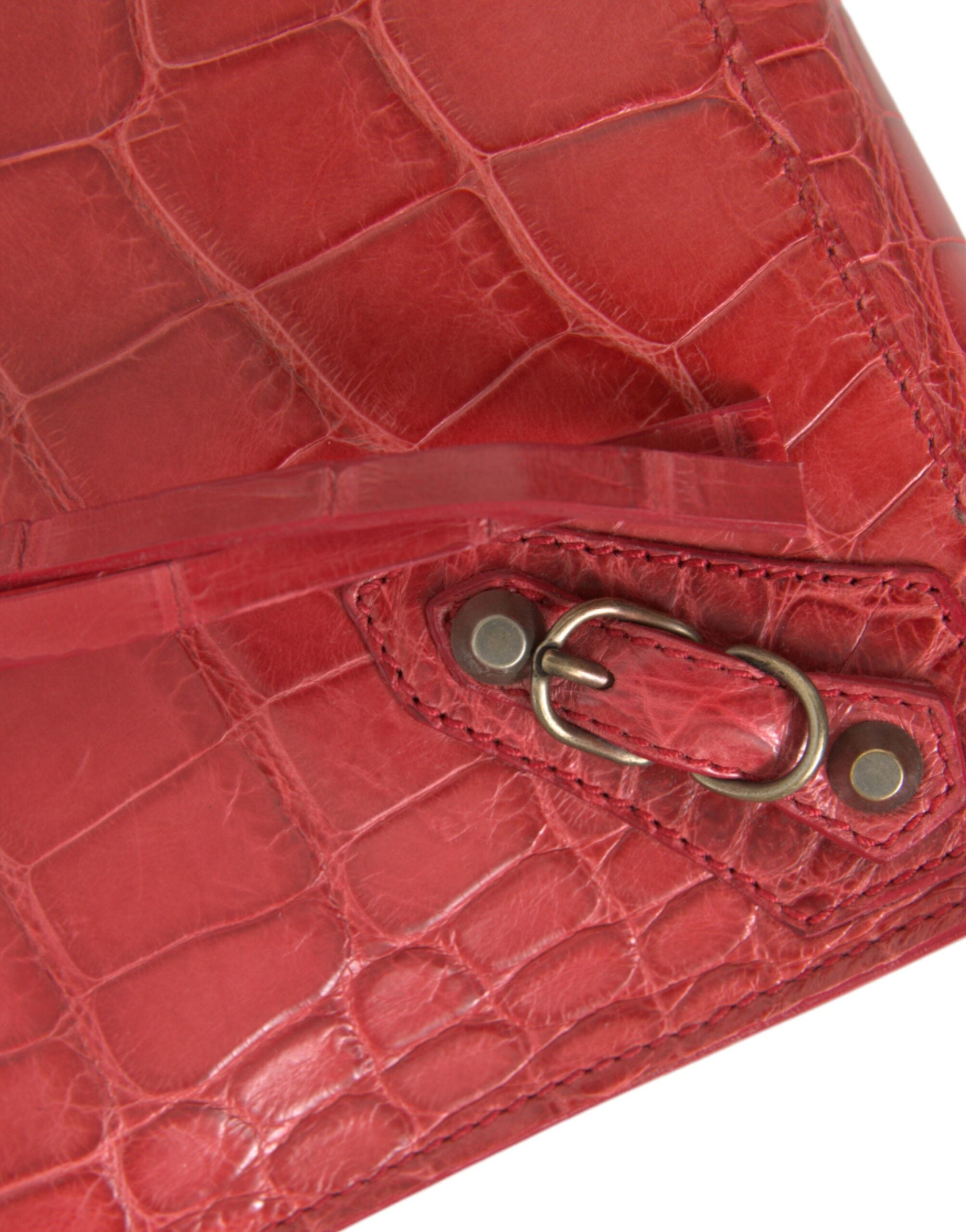 Clutch Balenciaga Exotic Red Piele de Aligator