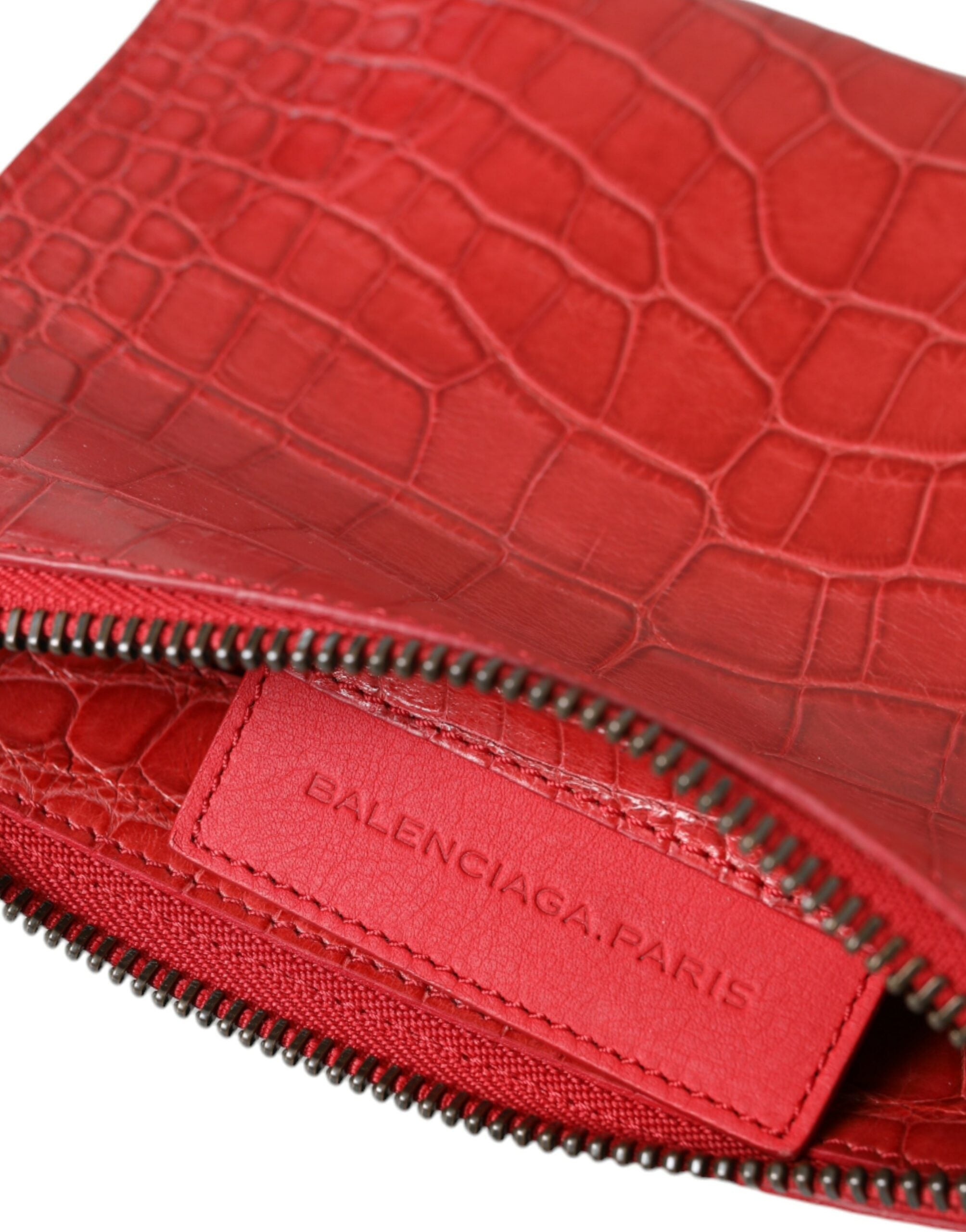 Clutch Balenciaga Exotic Red Piele de Aligator