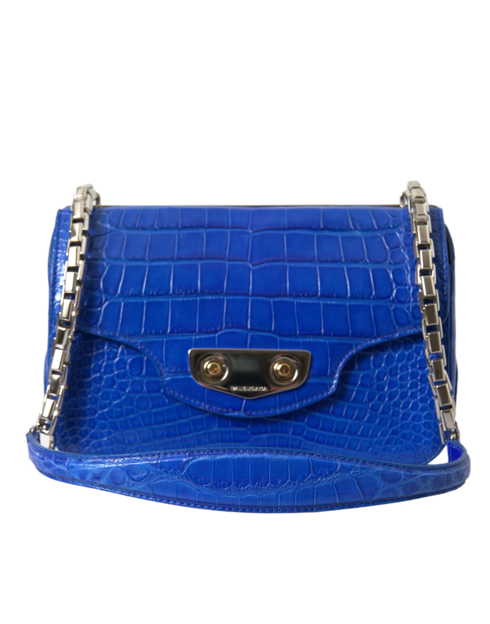 Geantă de umăr Balenciaga Mini din piele de aligator - Albastră elegantă