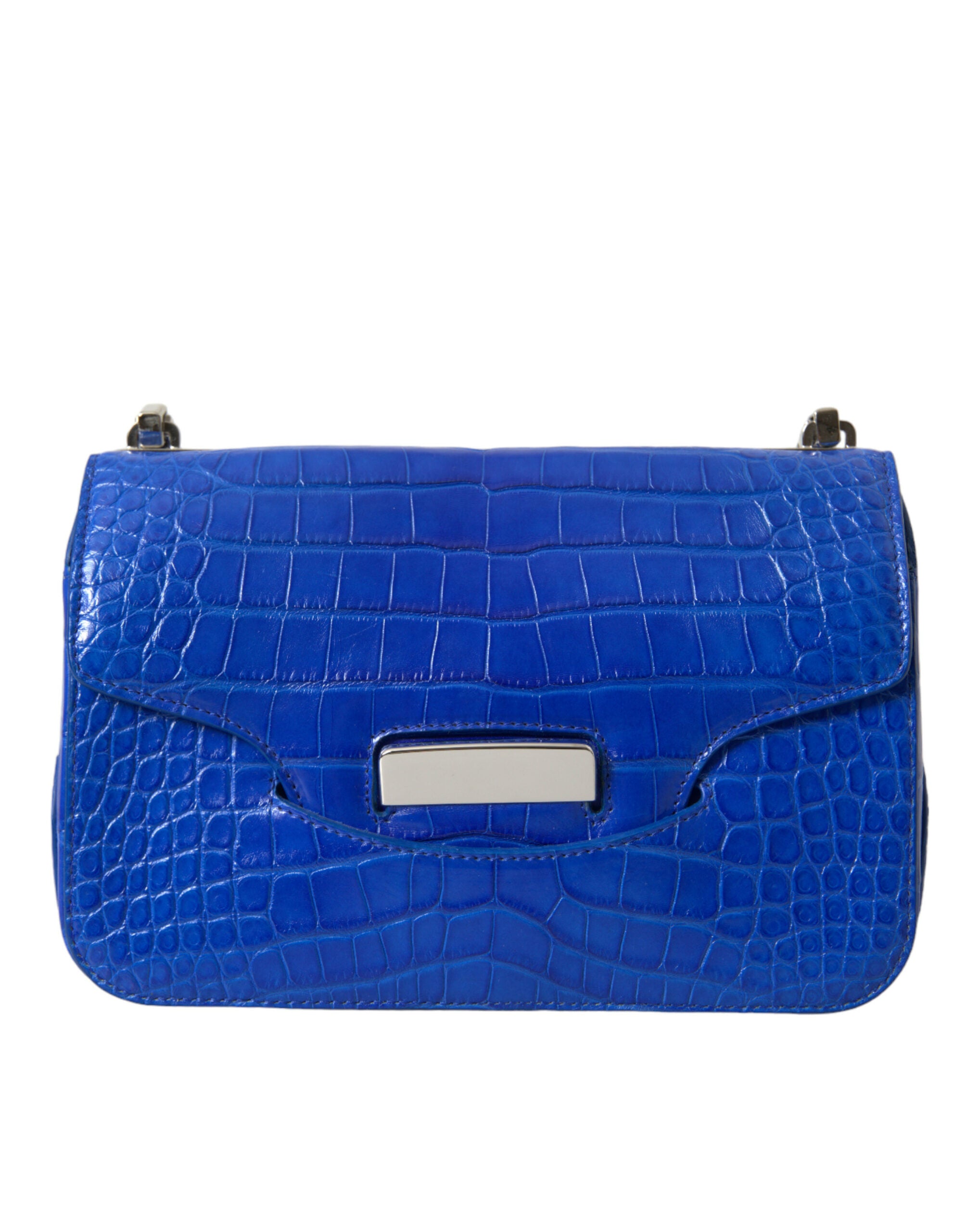 Geantă de umăr Balenciaga Mini din piele de aligator - Albastră elegantă