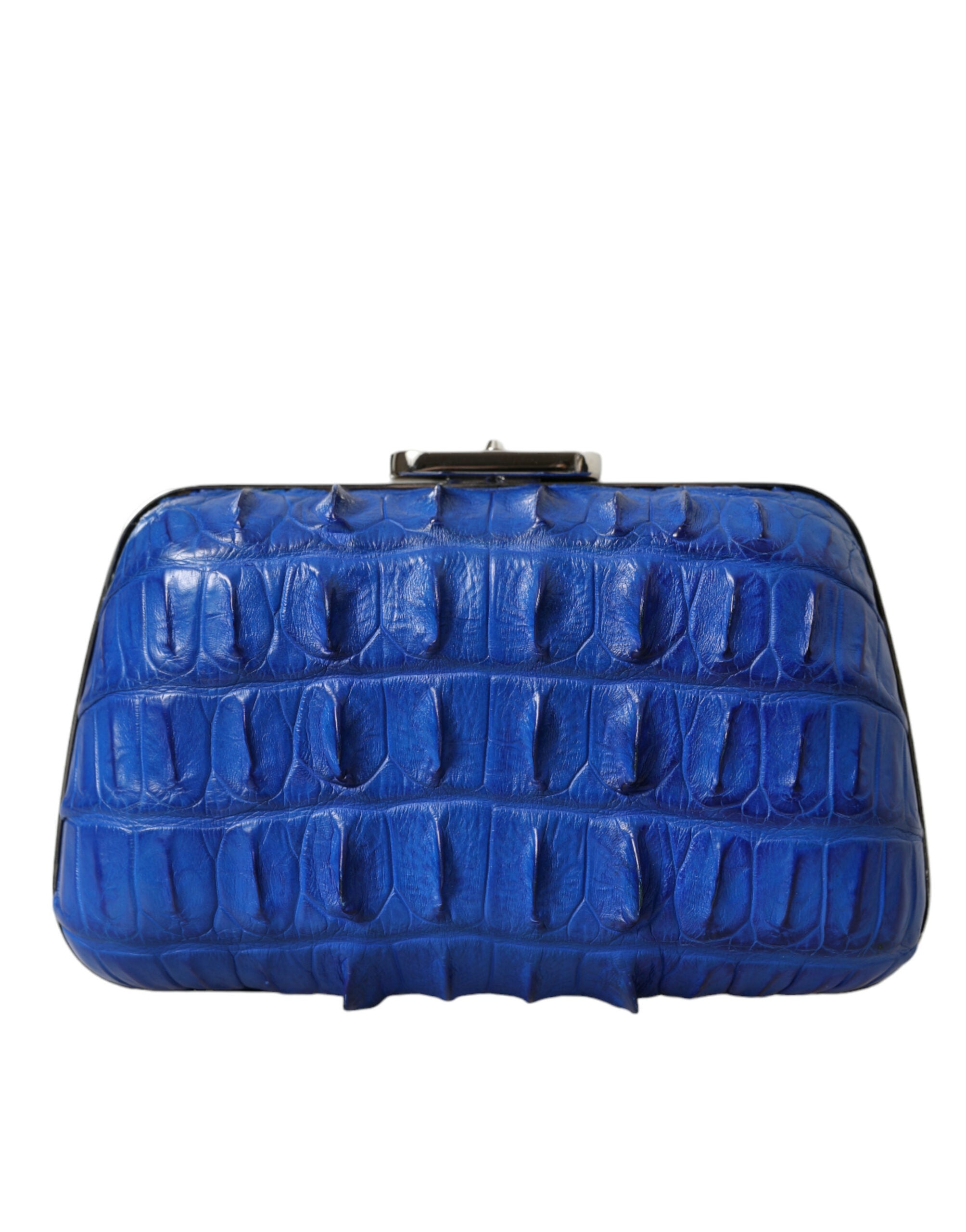 Clutch Balenciaga Albastru Electric din Piele de Crocodil