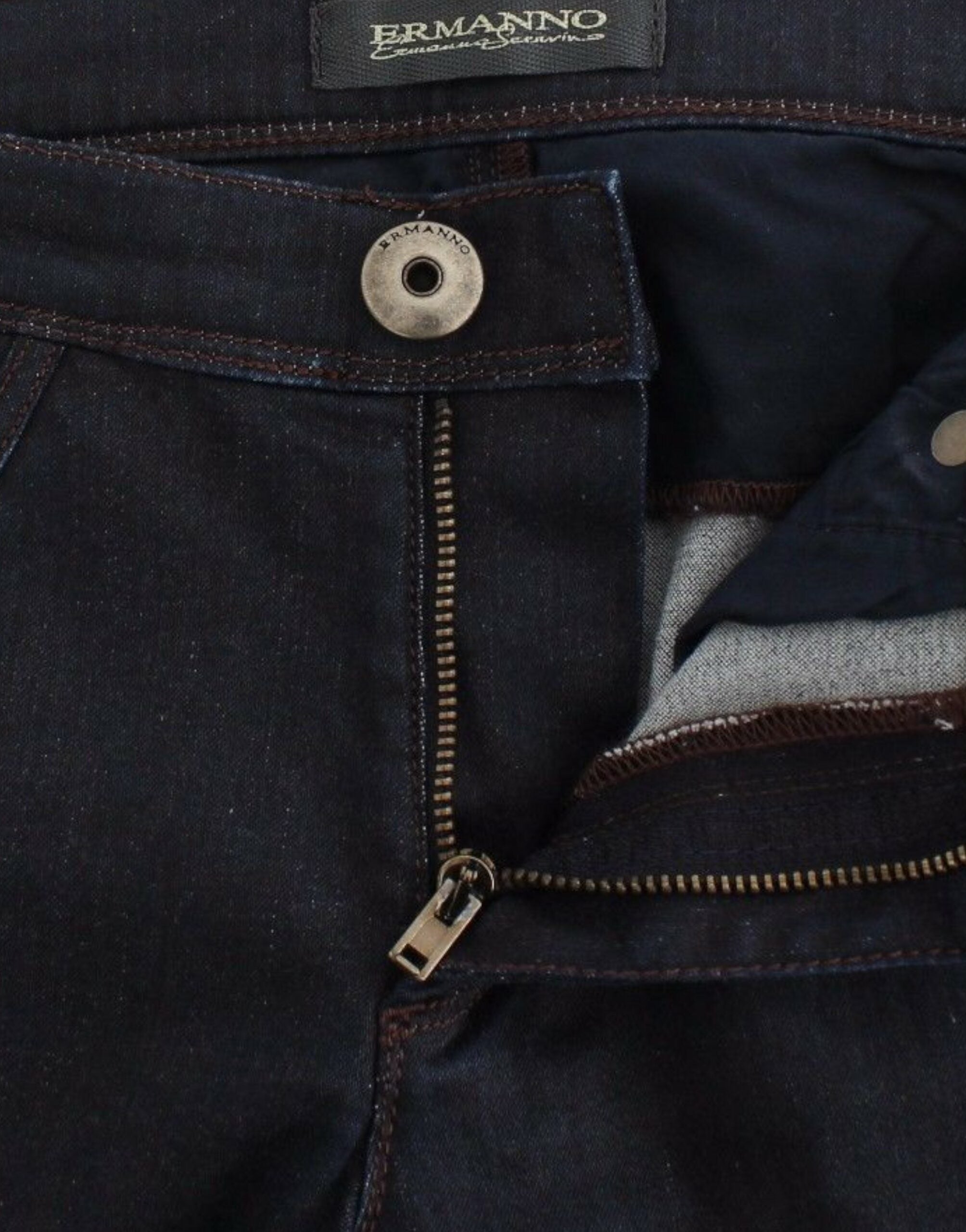 Ermanno Scervino Schicke dunkelblaue Slim Jeans für eleganten Style