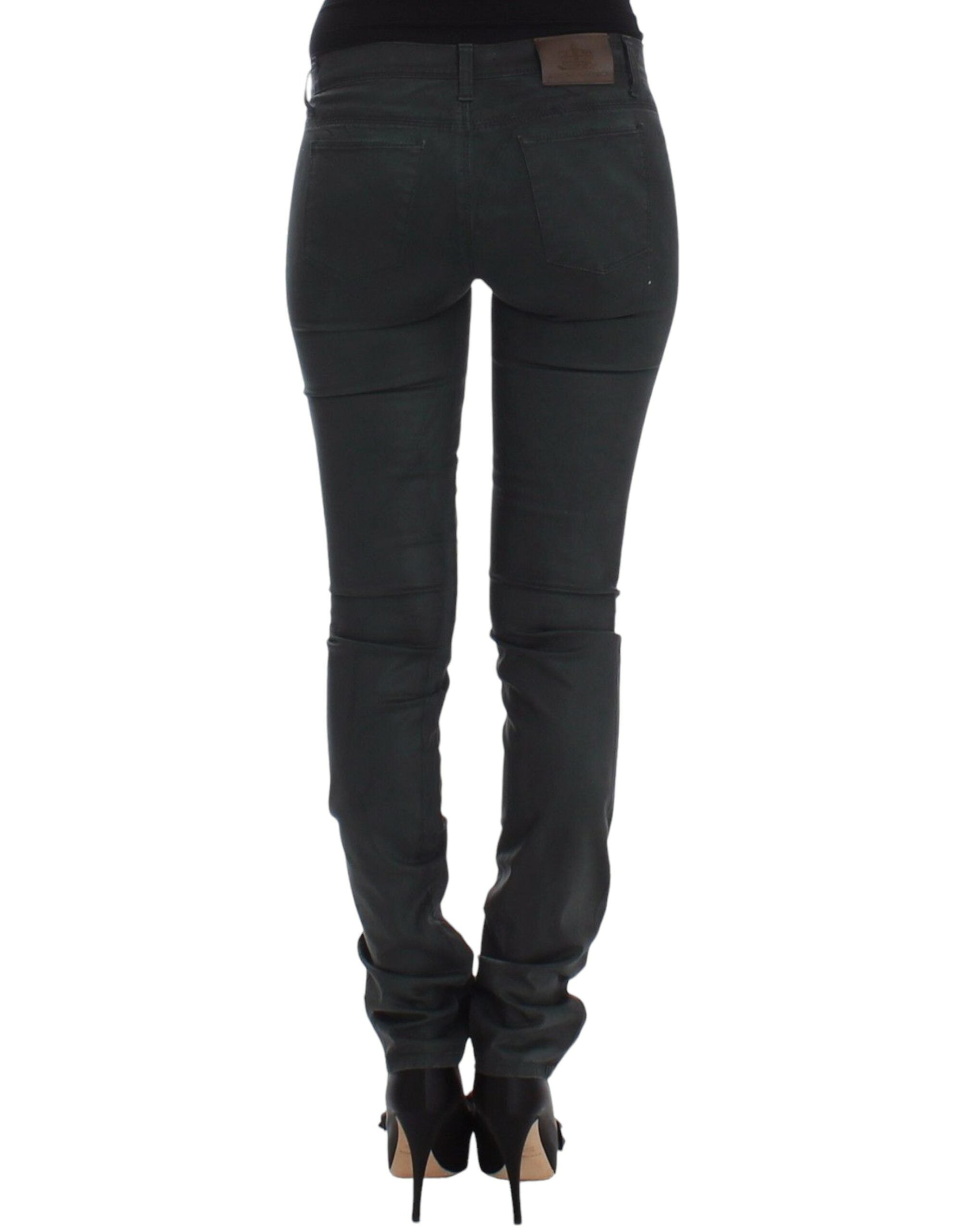 Ermanno Scervino Elegante dunkelgrüne Slim-Fit-Jeans