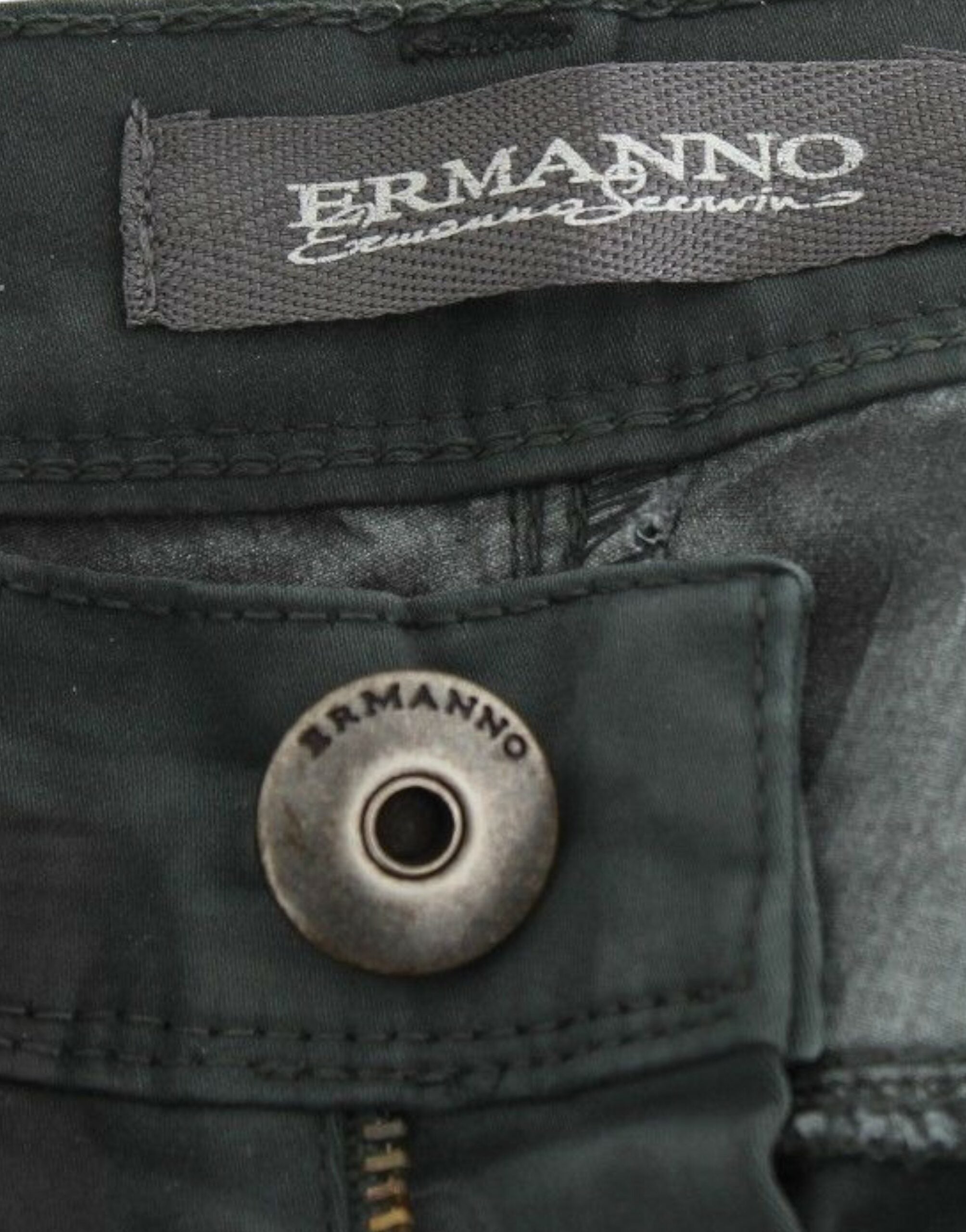 Ermanno Scervino Elegante dunkelgrüne Slim-Fit-Jeans