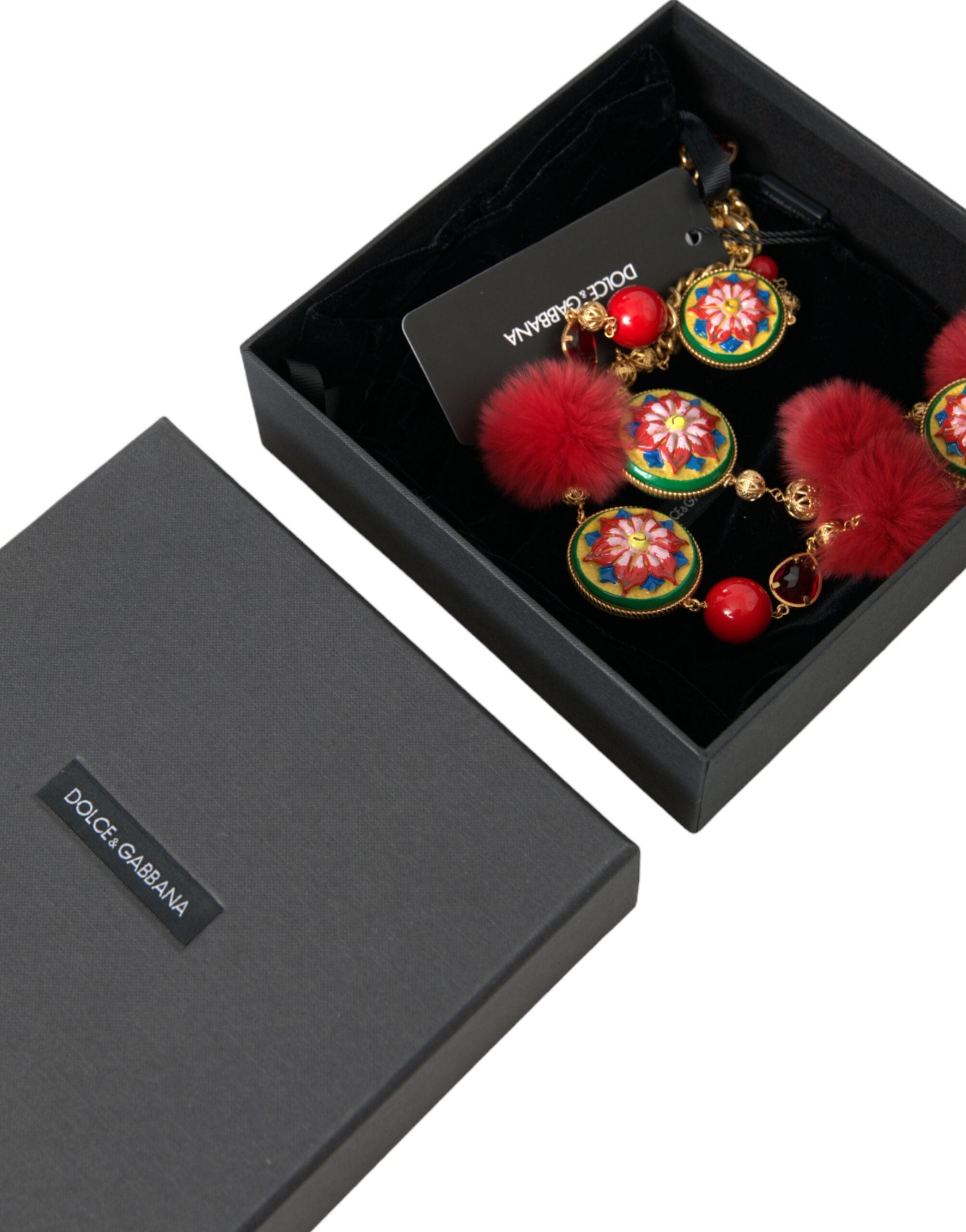 Dolce & Gabbana Torero-Taillengürtel aus goldenem Messing mit rotem Pelz und Kristallen
