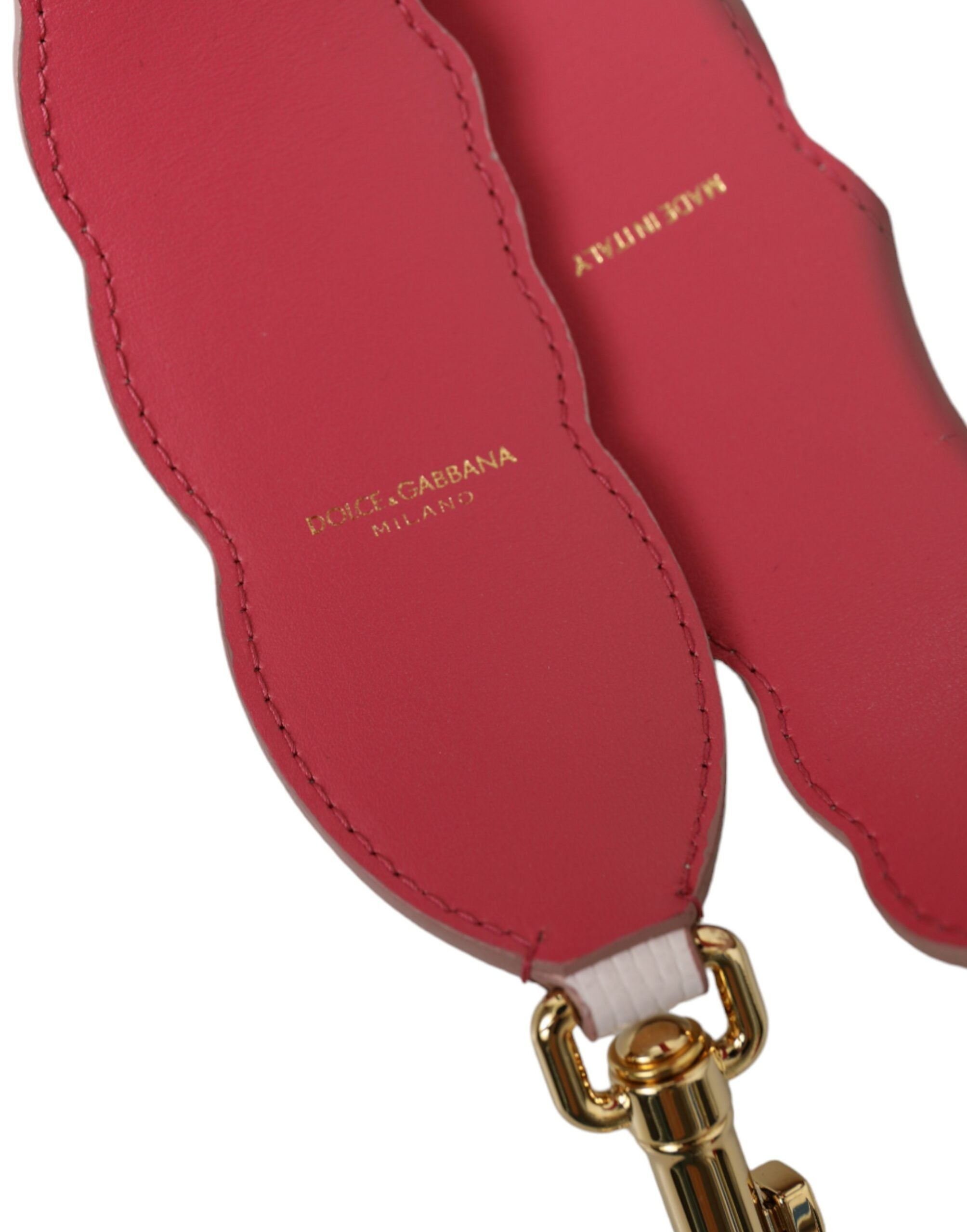 Dolce & Gabbana – Schultergurt aus weißem Leder mit Blumenmuster