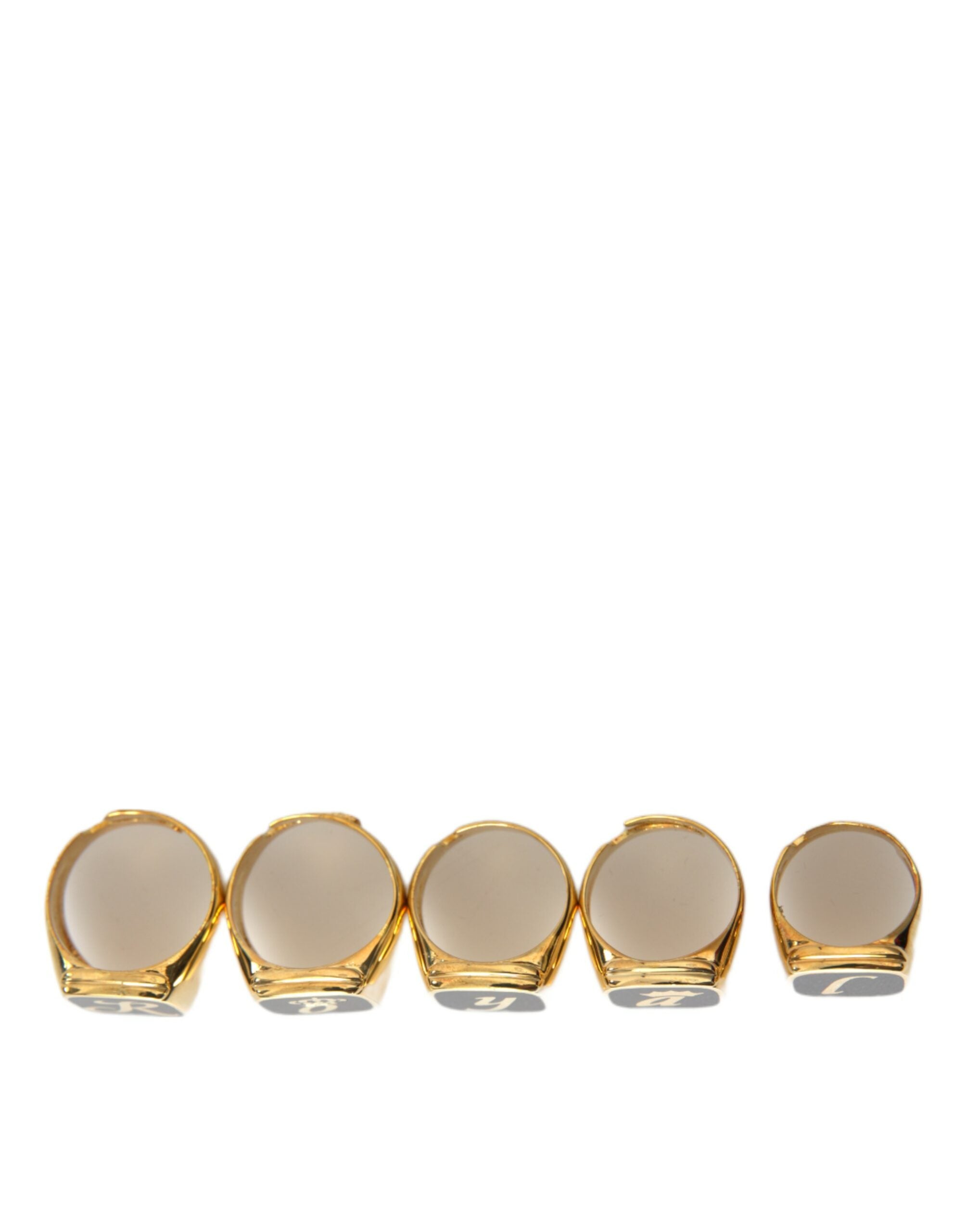 Dolce & Gabbana Goldmessing ROYAL Emaille Set mit 5 Ringen