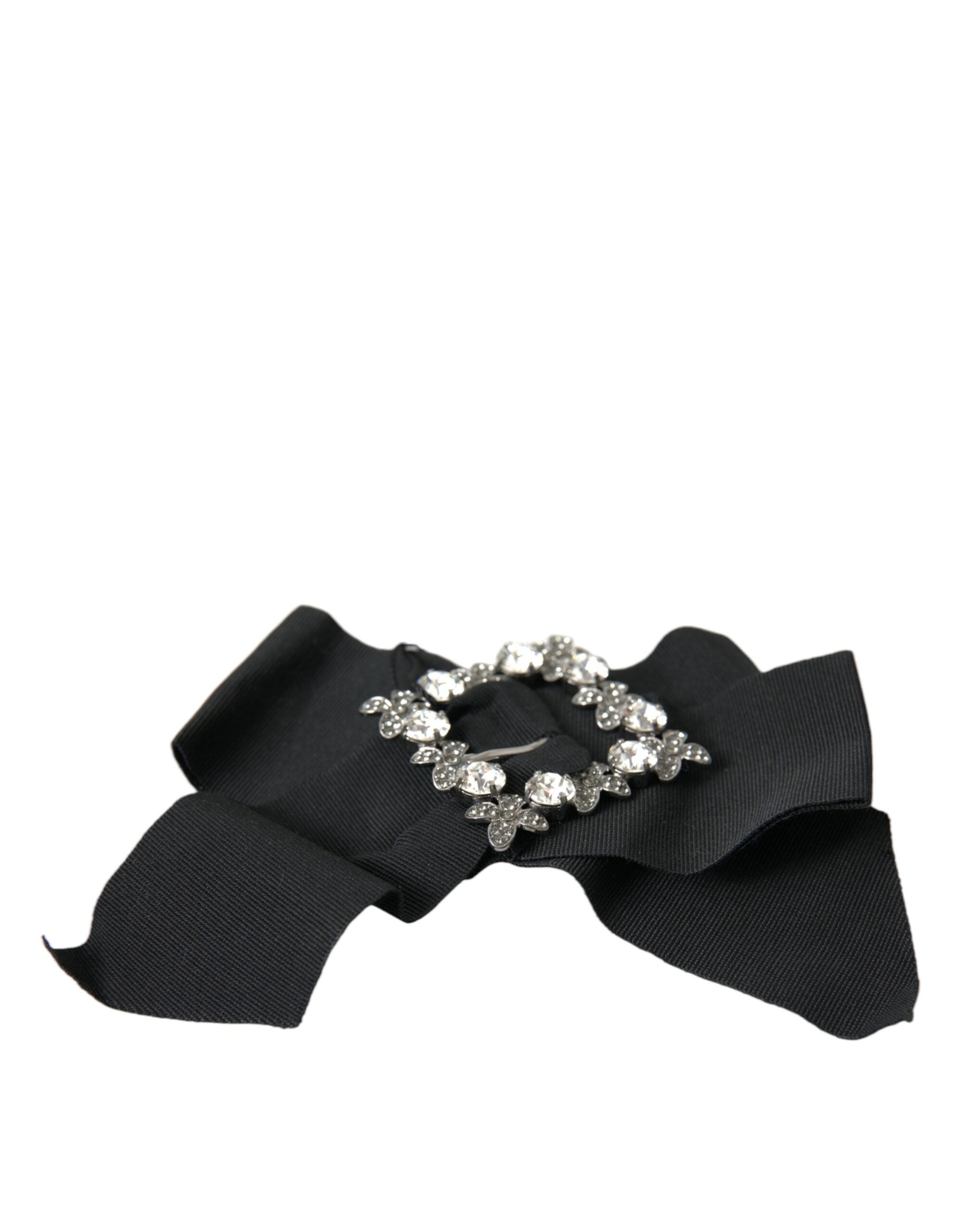 Agrafă de păr Dolce & Gabbana neagră cu cristale Swarovski