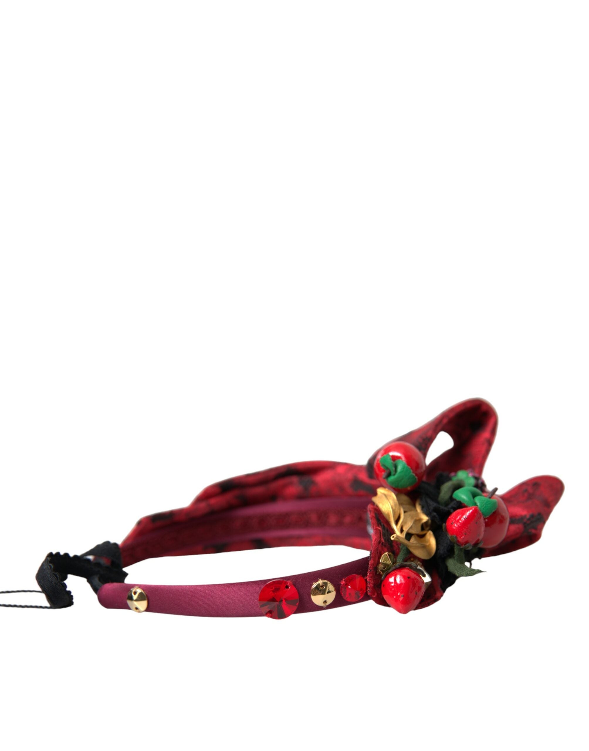 Dolce & Gabbana Bandă de păr cu imprimeu Red Cherry Sicily pentru femei
