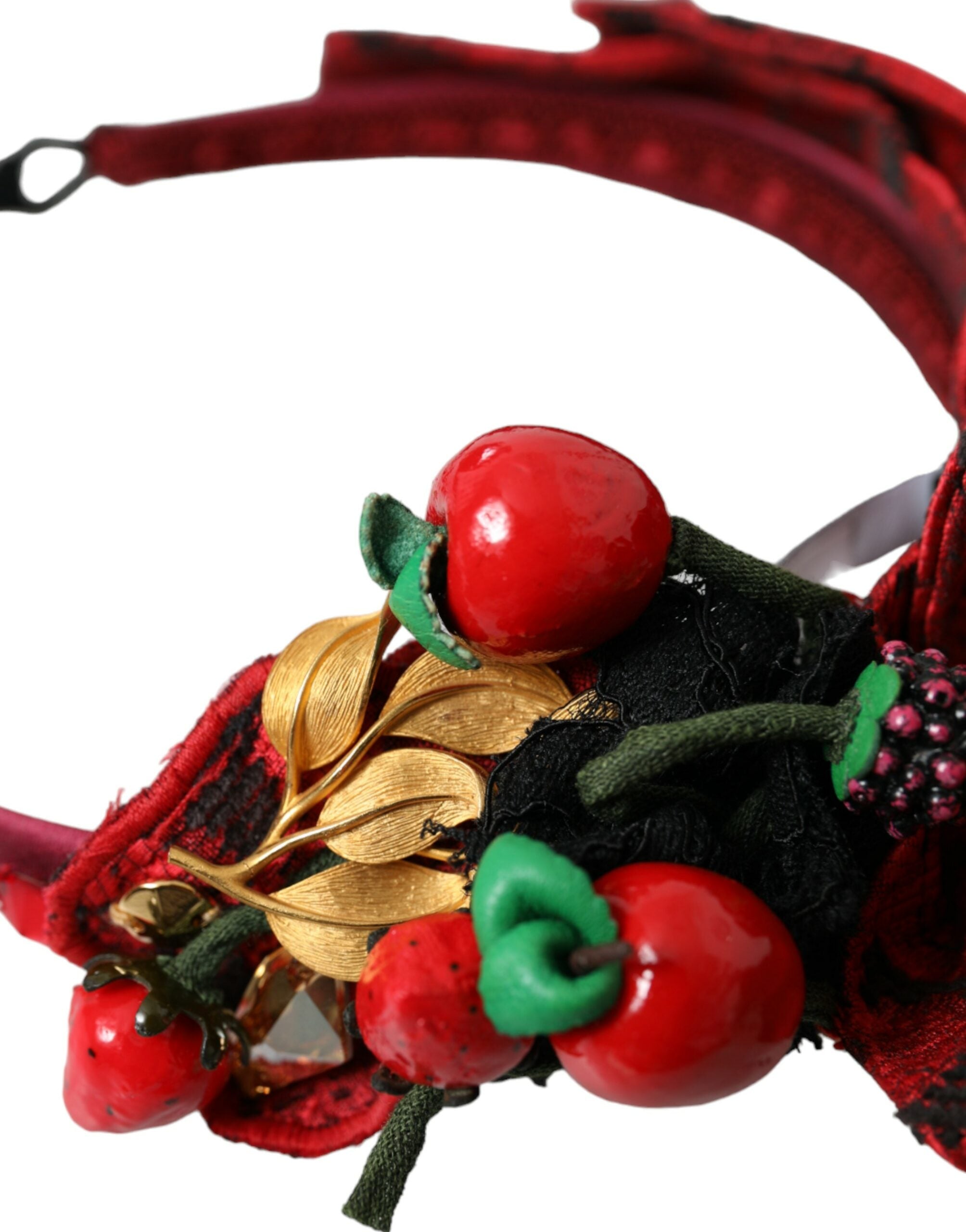 Dolce & Gabbana Bandă de păr cu imprimeu Red Cherry Sicily pentru femei