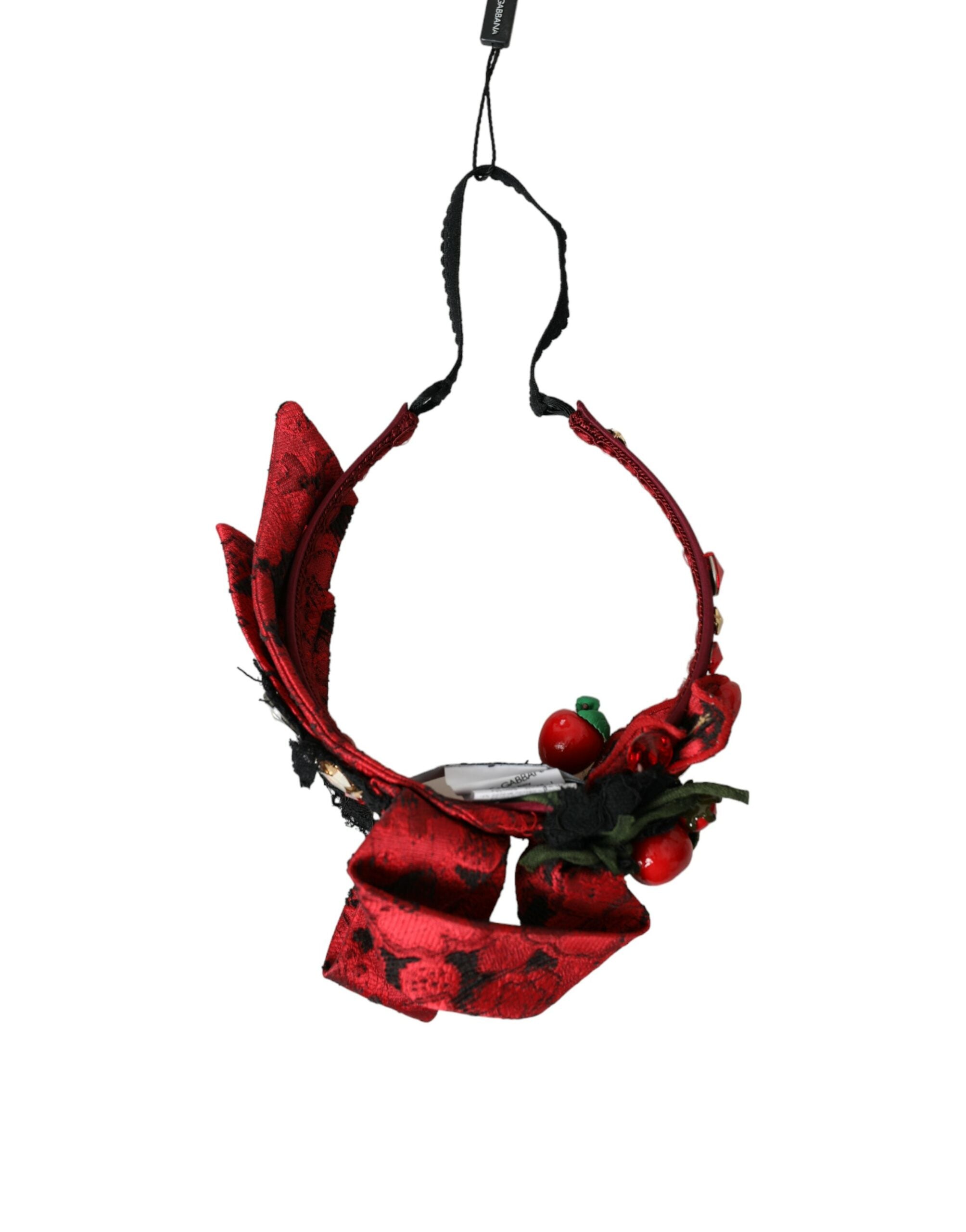Dolce & Gabbana Bandă de păr cu imprimeu Red Cherry Sicily pentru femei