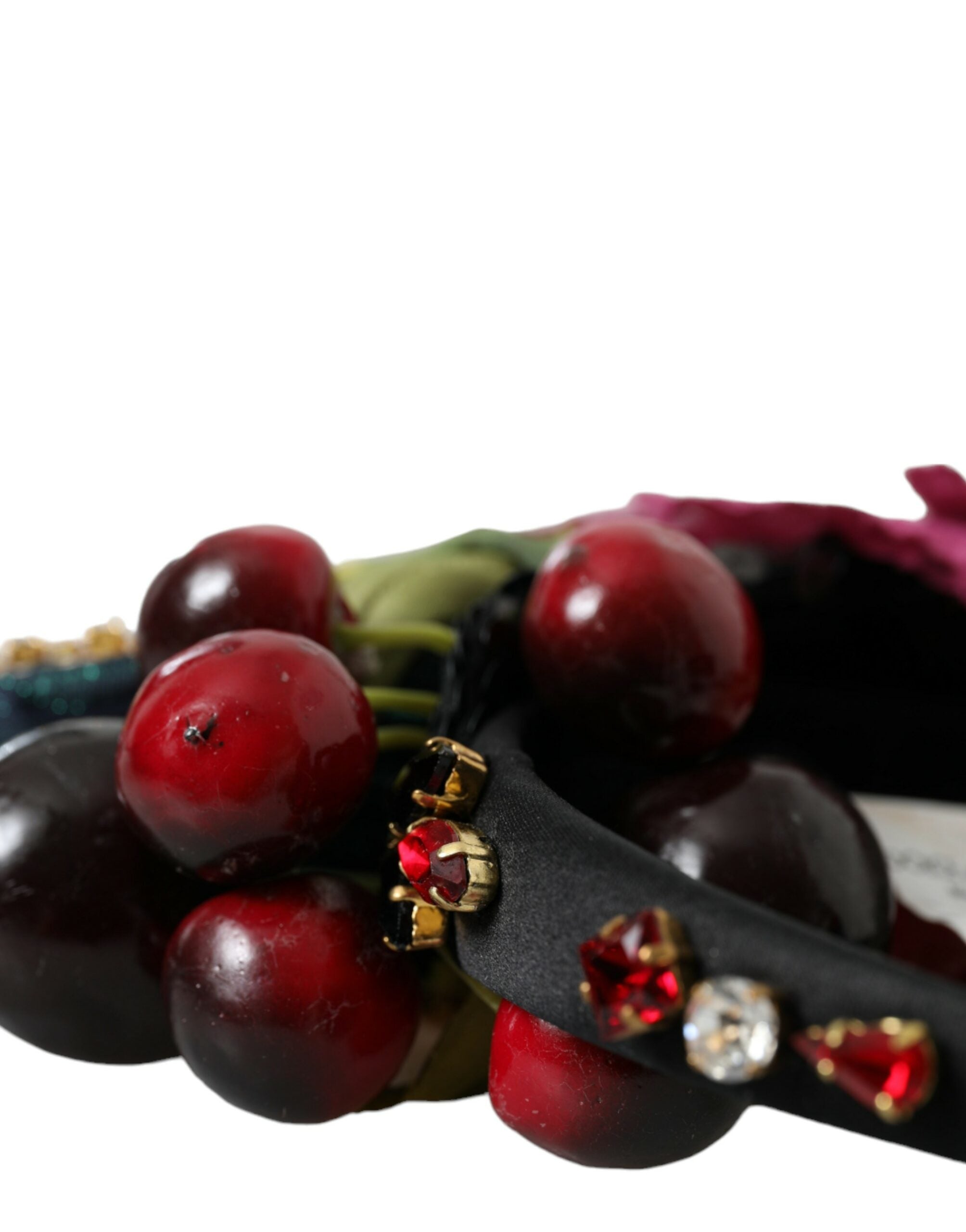 Bentiță de păr Dolce & Gabbana cu cristale și pepene verde roșu și cireșe - Diademă statement