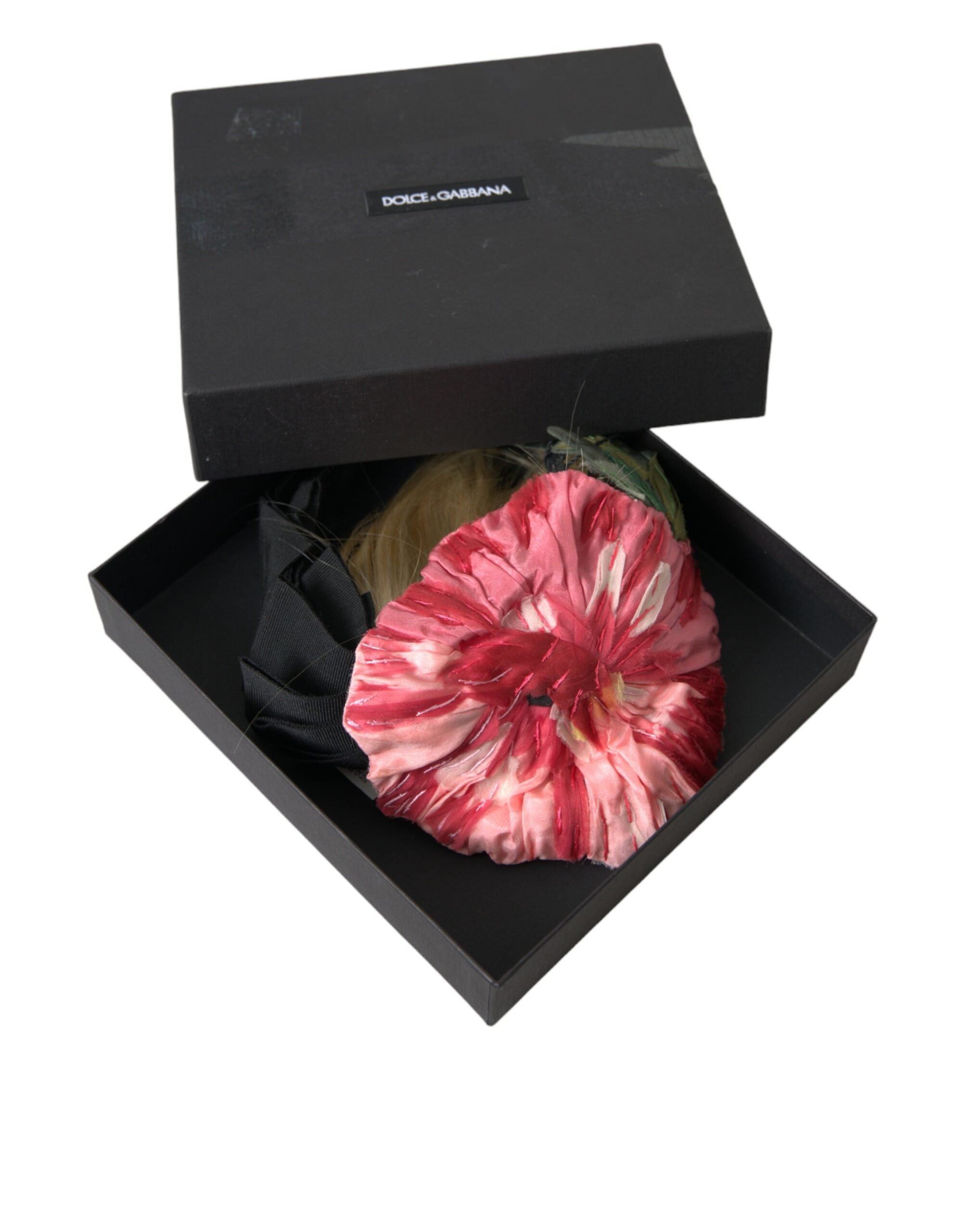 Dolce & Gabbana - Perrucchiera cu bandă de păr albă din viscoză neagră și diademă