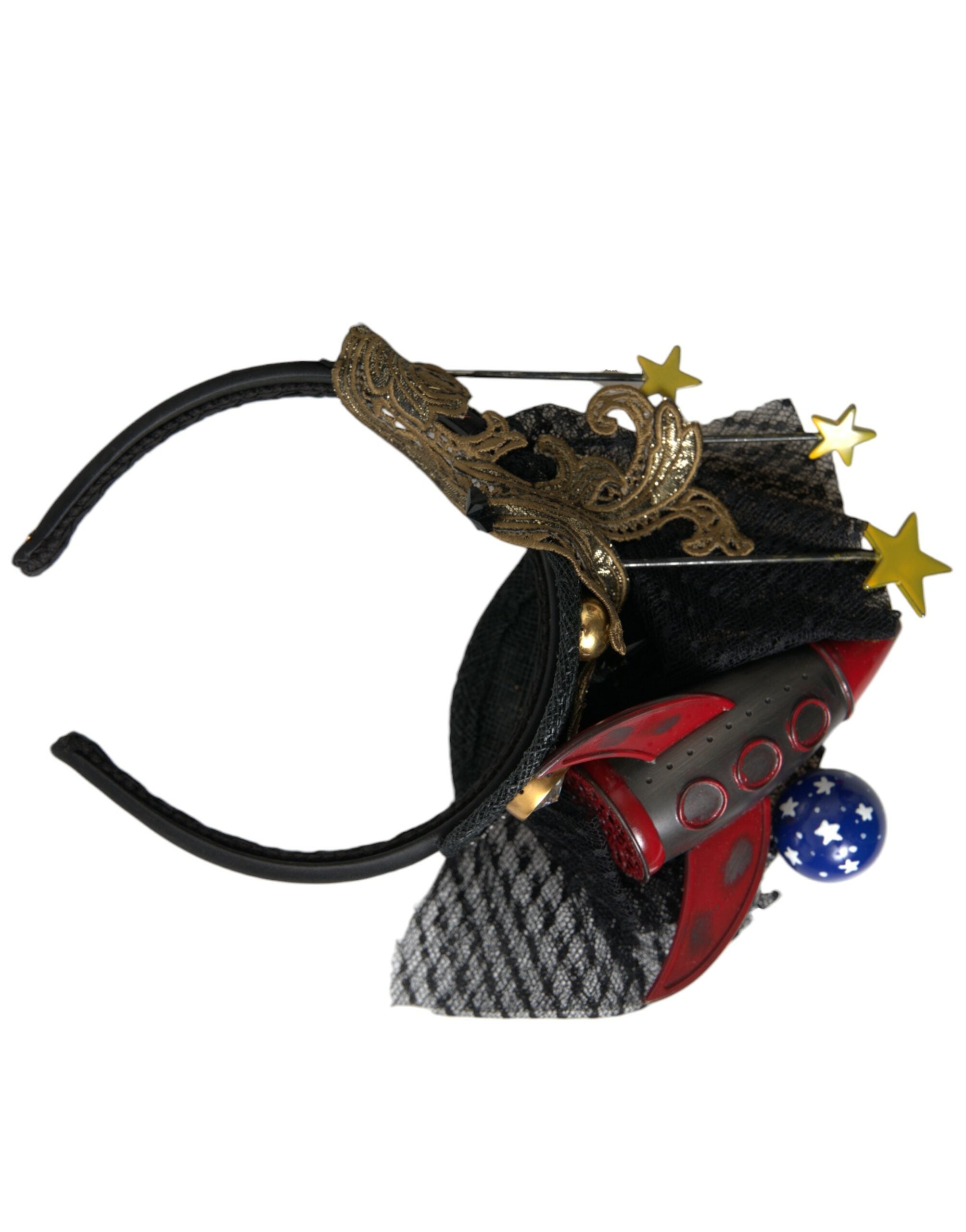 Dolce & Gabbana Diademă cu bentiță de păr cu stele din cristal și rachetă multicoloră