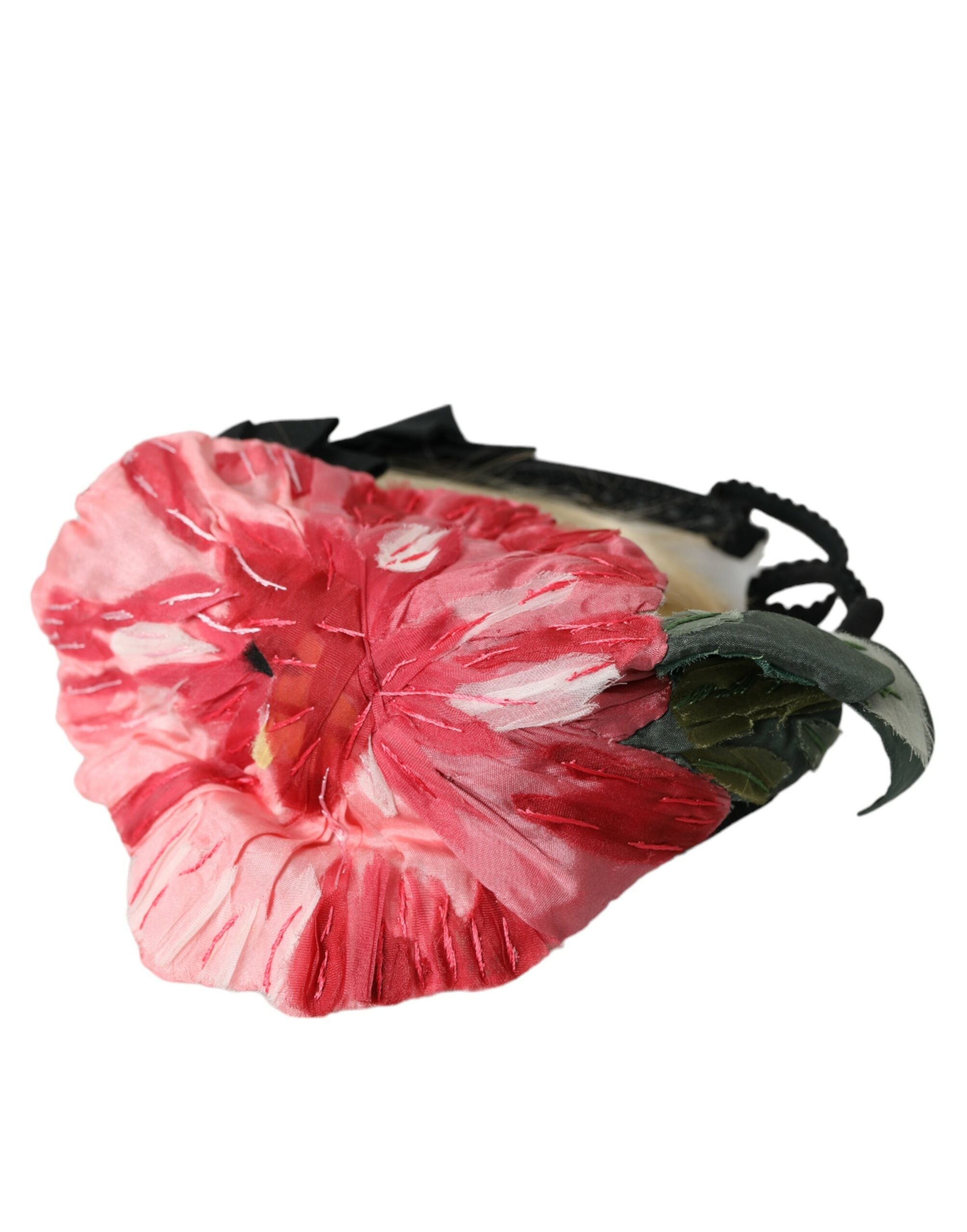 Dolce & Gabbana - Perrucchiera cu bandă de păr albă din viscoză neagră și diademă