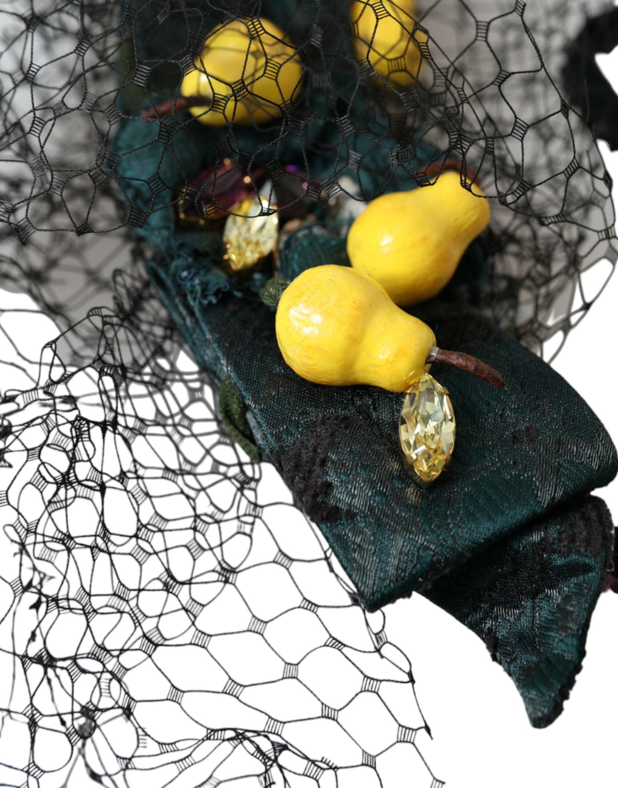 Dolce & Gabbana Diademă cu bandă de păr din plasă de cristal mov Black Lemons Sicily