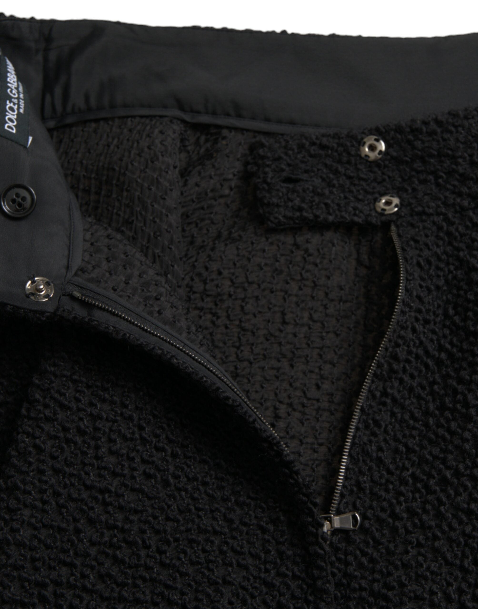 Dolce & Gabbana – Schwarzer, knielanger A-Linien-Rock mit hoher Taille
