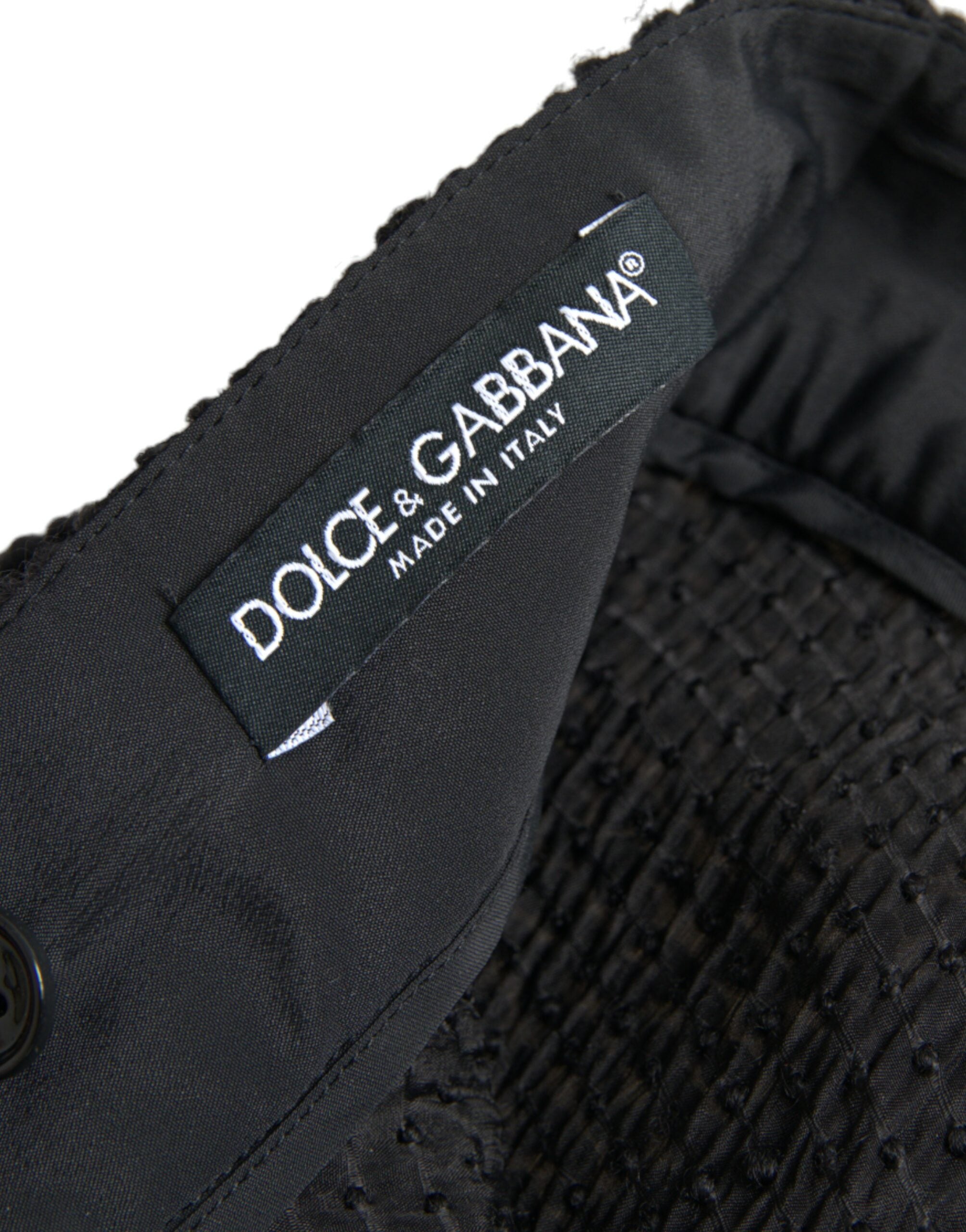 Dolce & Gabbana – Schwarzer, knielanger A-Linien-Rock mit hoher Taille