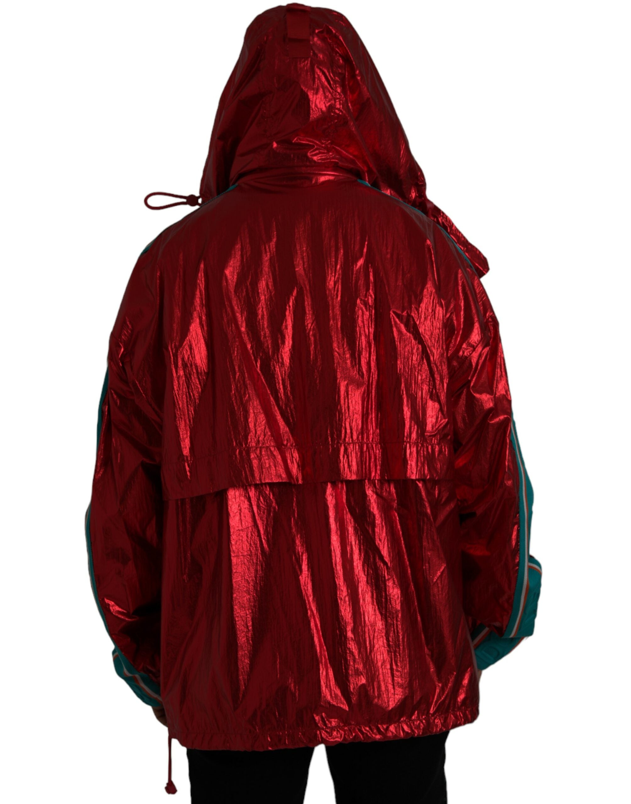 Dolce & Gabbana – Rote Sweatshirtjacke aus Nylon mit Kapuze