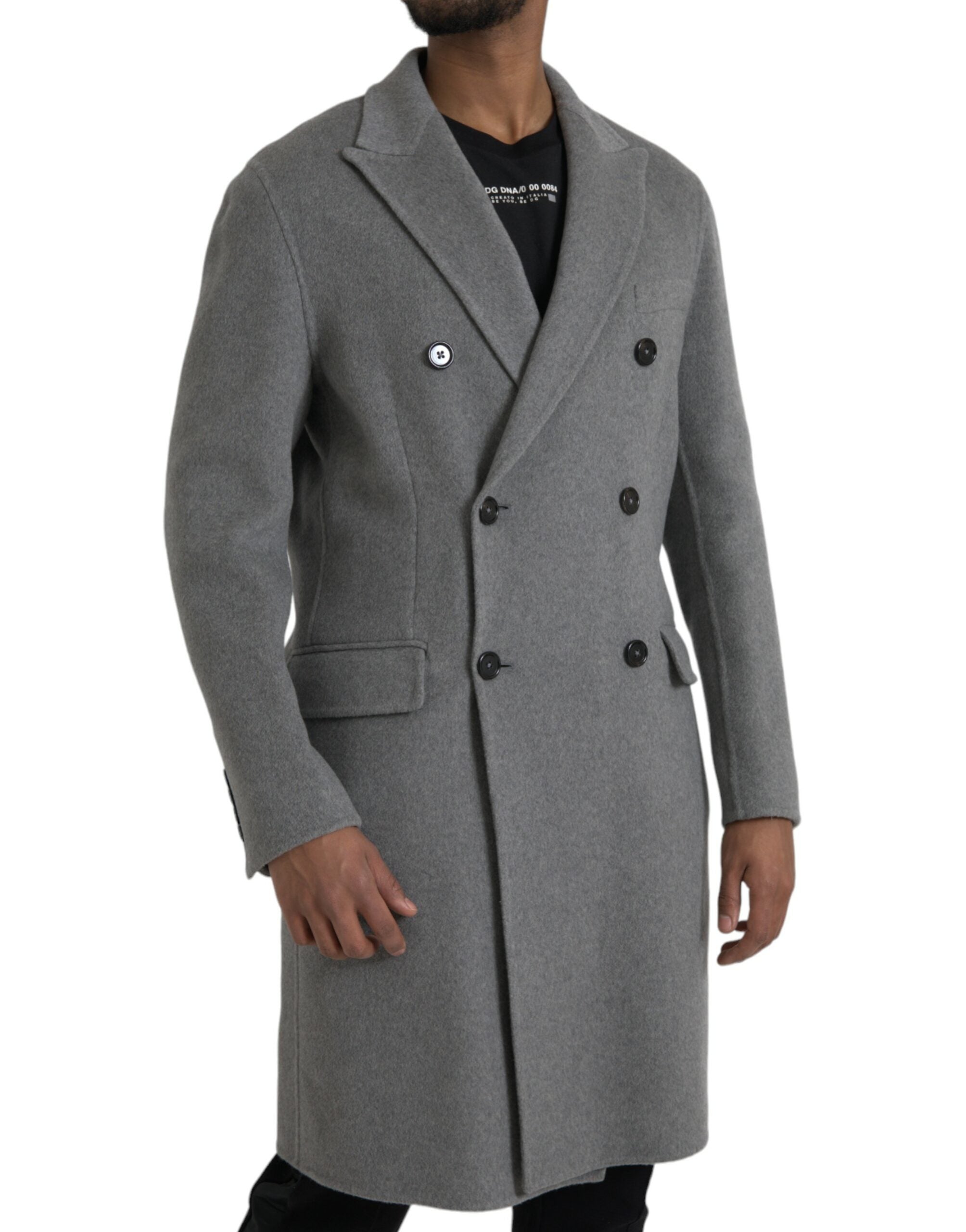 Dolce & Gabbana Trench dublu gri Jachetă din cașmir
