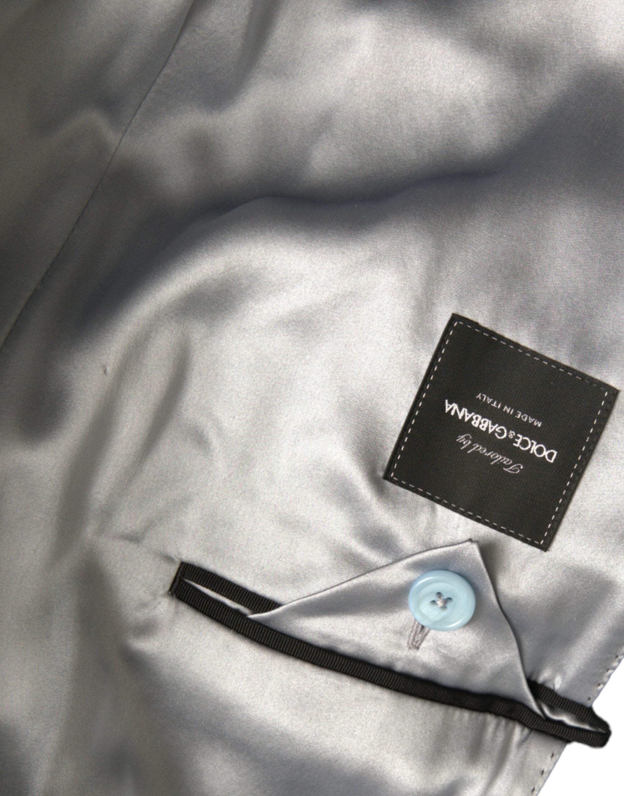 Trench lung Dolce & Gabbana albastru cu două nasturi