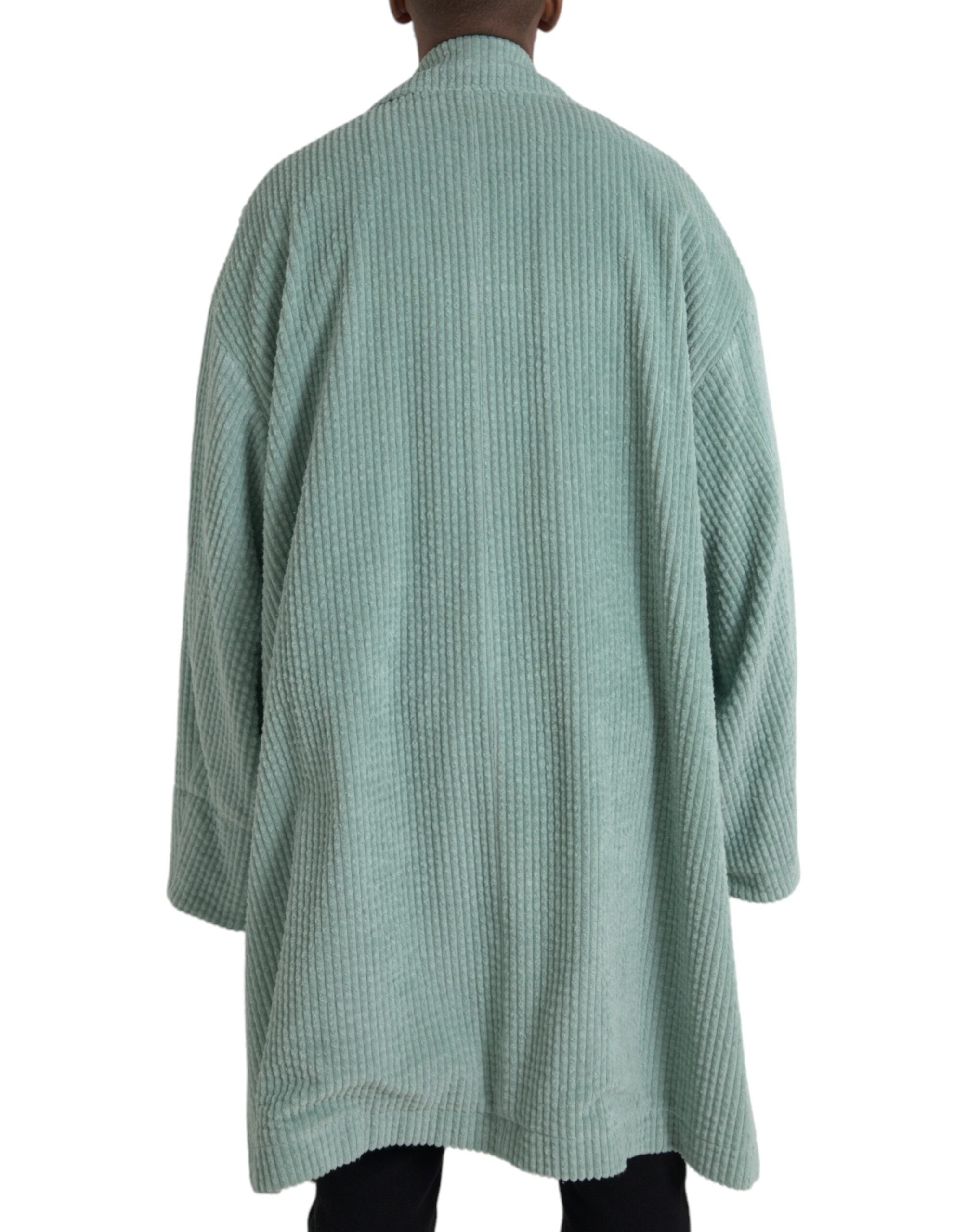 Dolce & Gabbana – Zweireihige Cord-Baumwolljacke in Blau