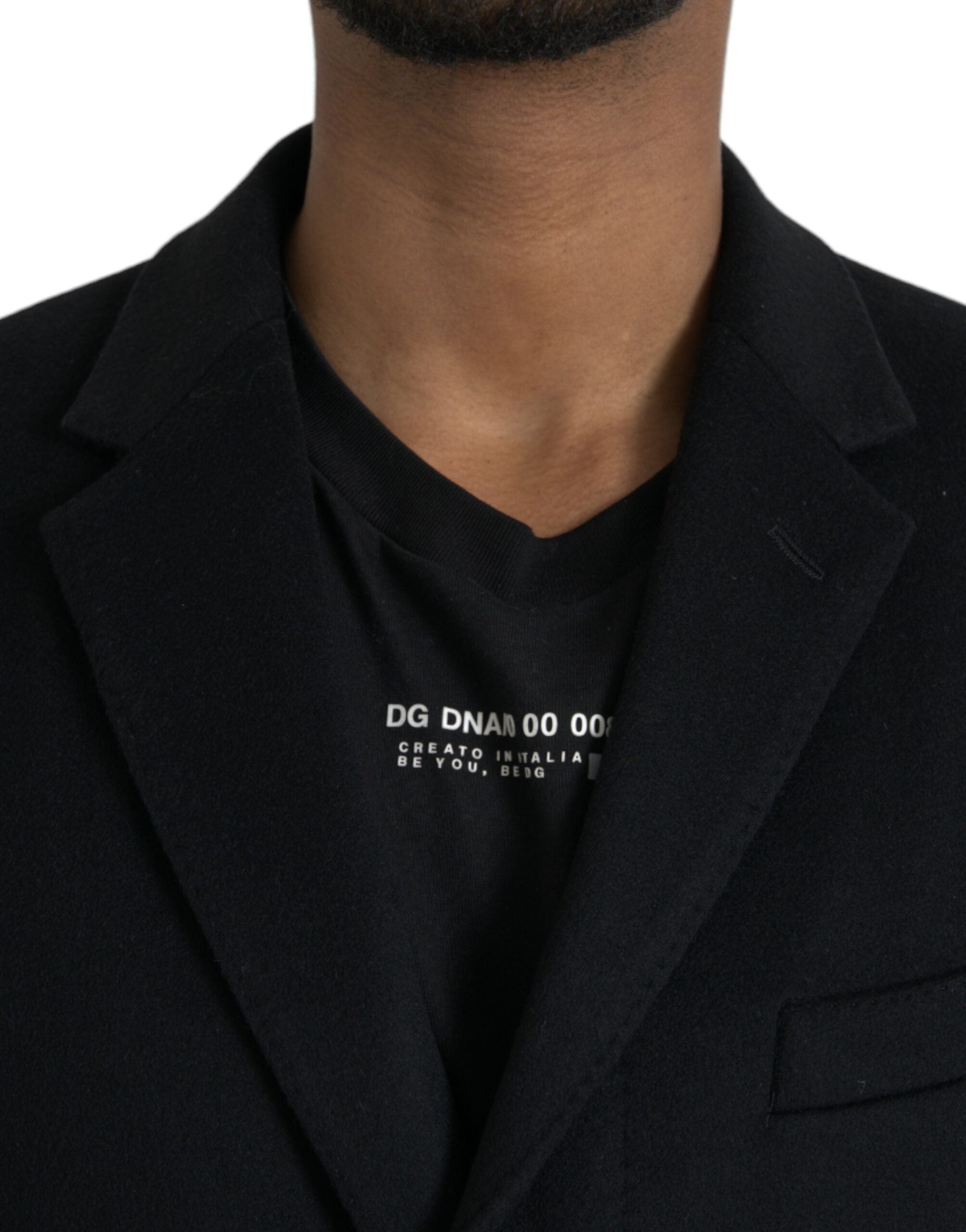 Trench Dolce & Gabbana negru cu un singur nasture