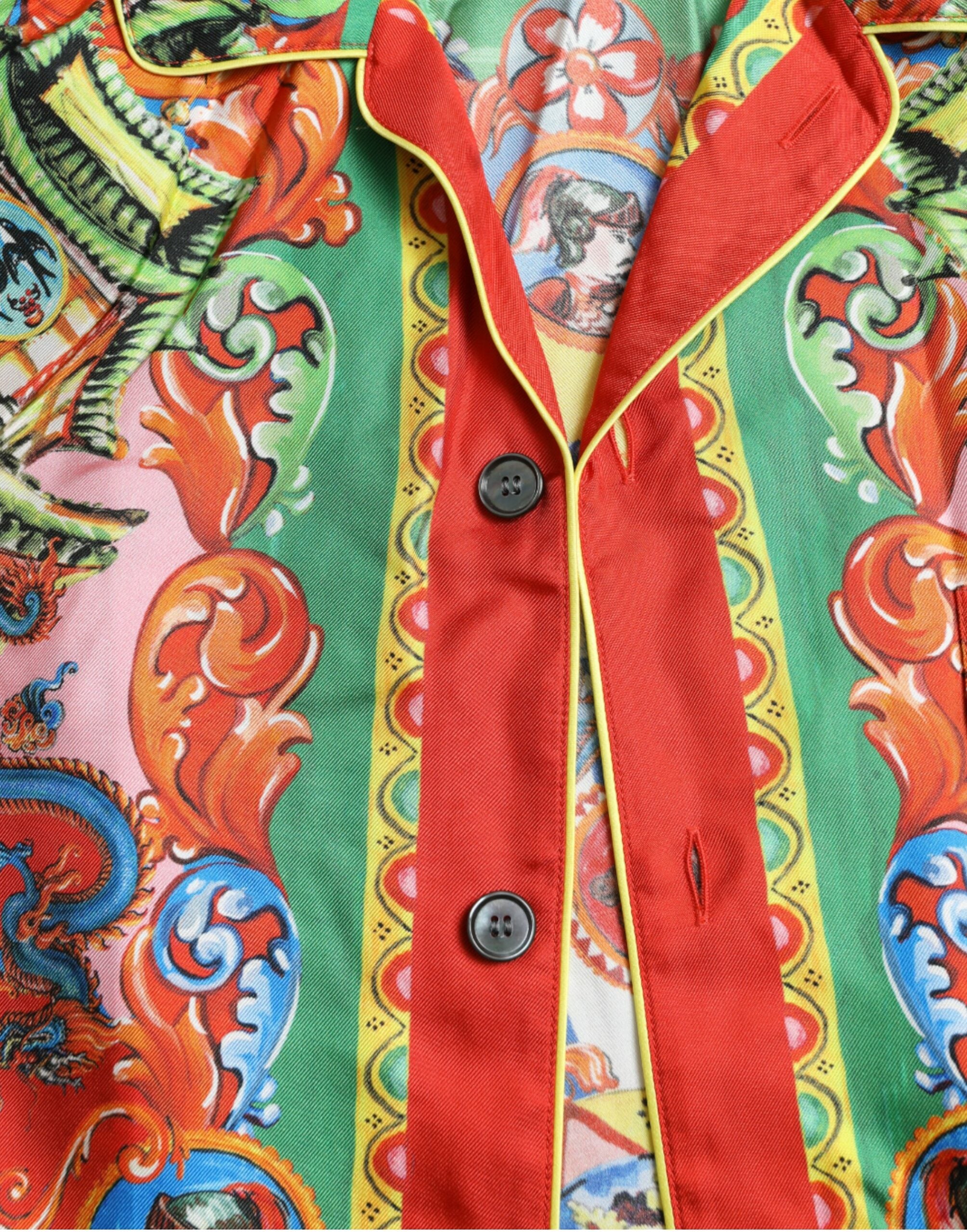 Dolce & Gabbana – Freizeithemd mit mehrfarbigem Muster und Button-Down-Kragen
