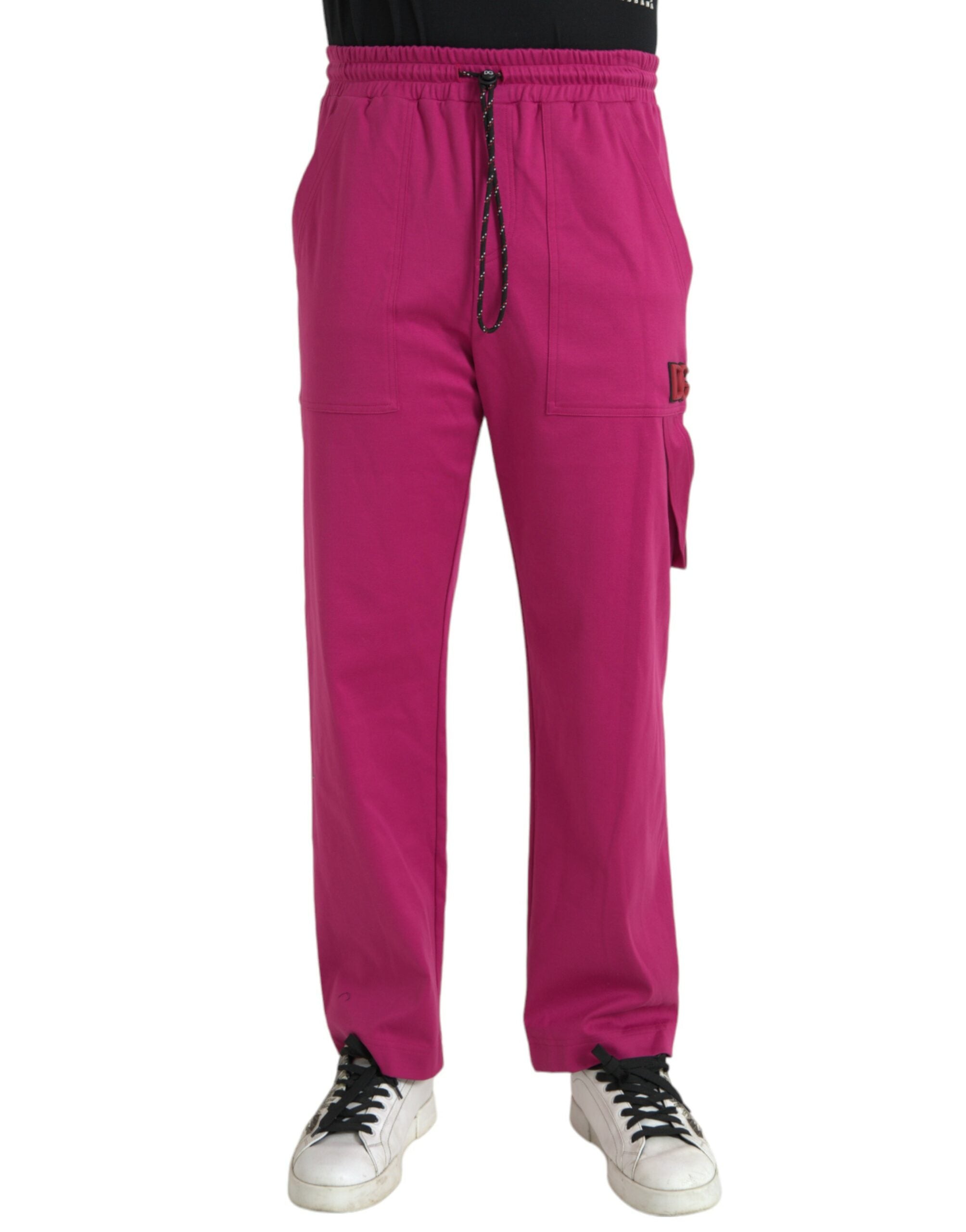 Dolce & Gabbana – Jogginghose aus Cargo-Baumwolle mit Logo in Rosa
