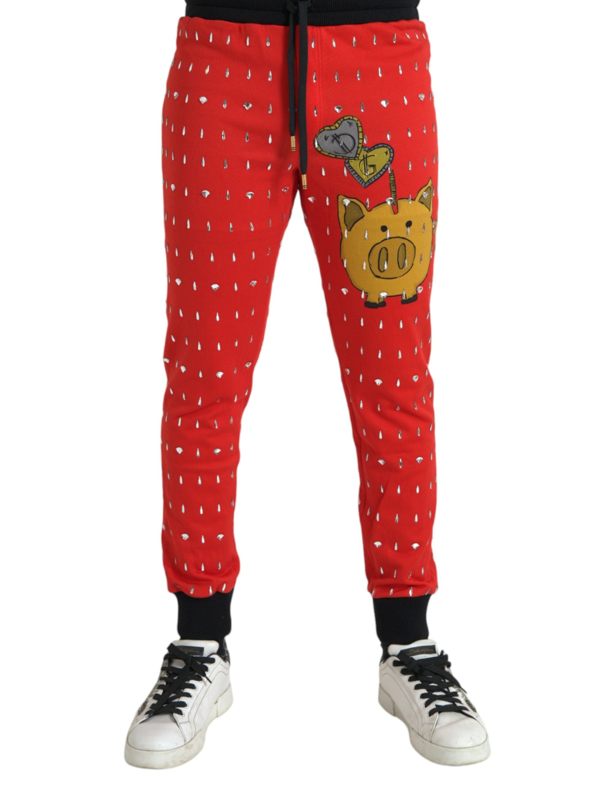 Dolce & Gabbana – Rote Jogginghose „Year of the Pig“