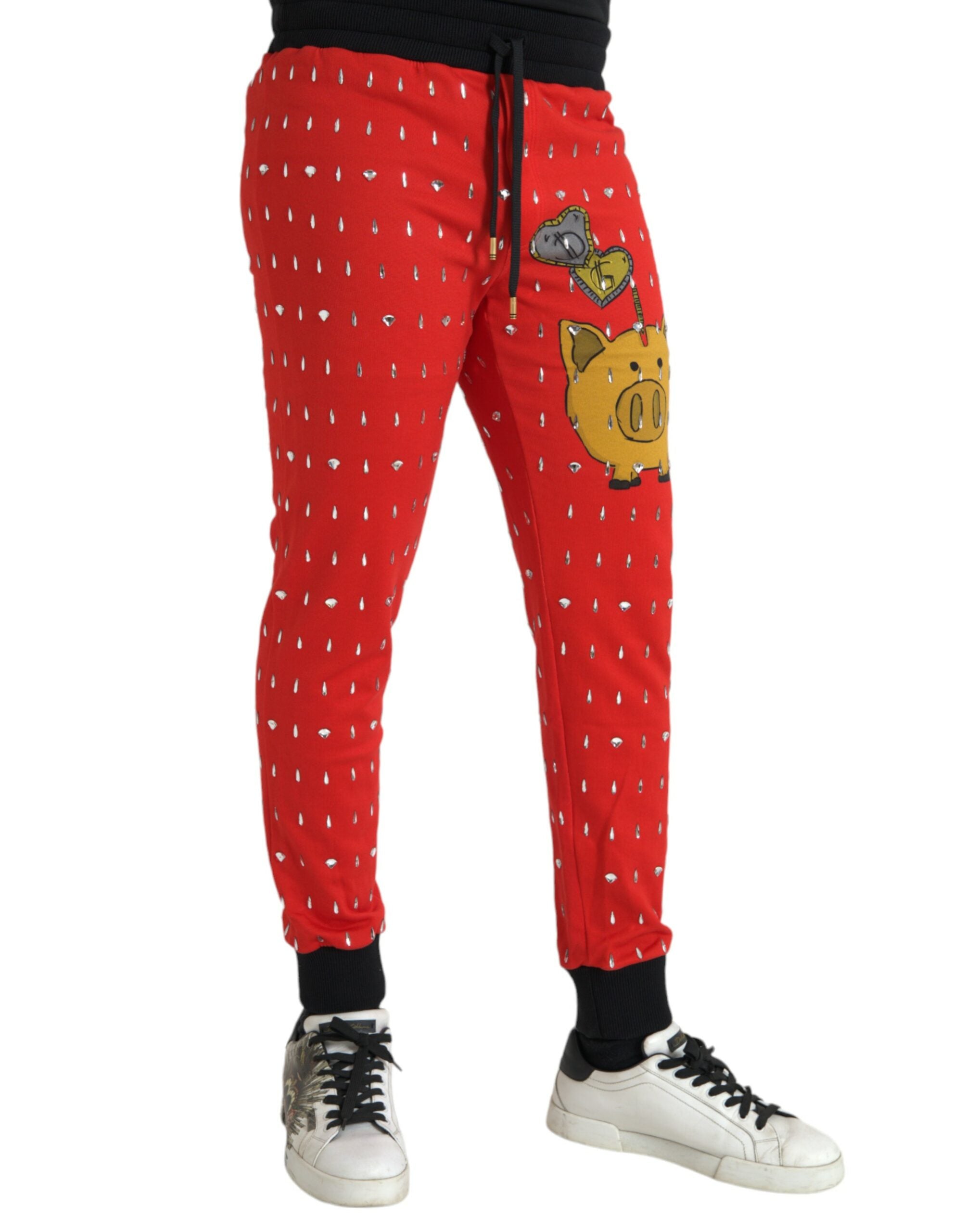Dolce & Gabbana – Rote Jogginghose „Year of the Pig“