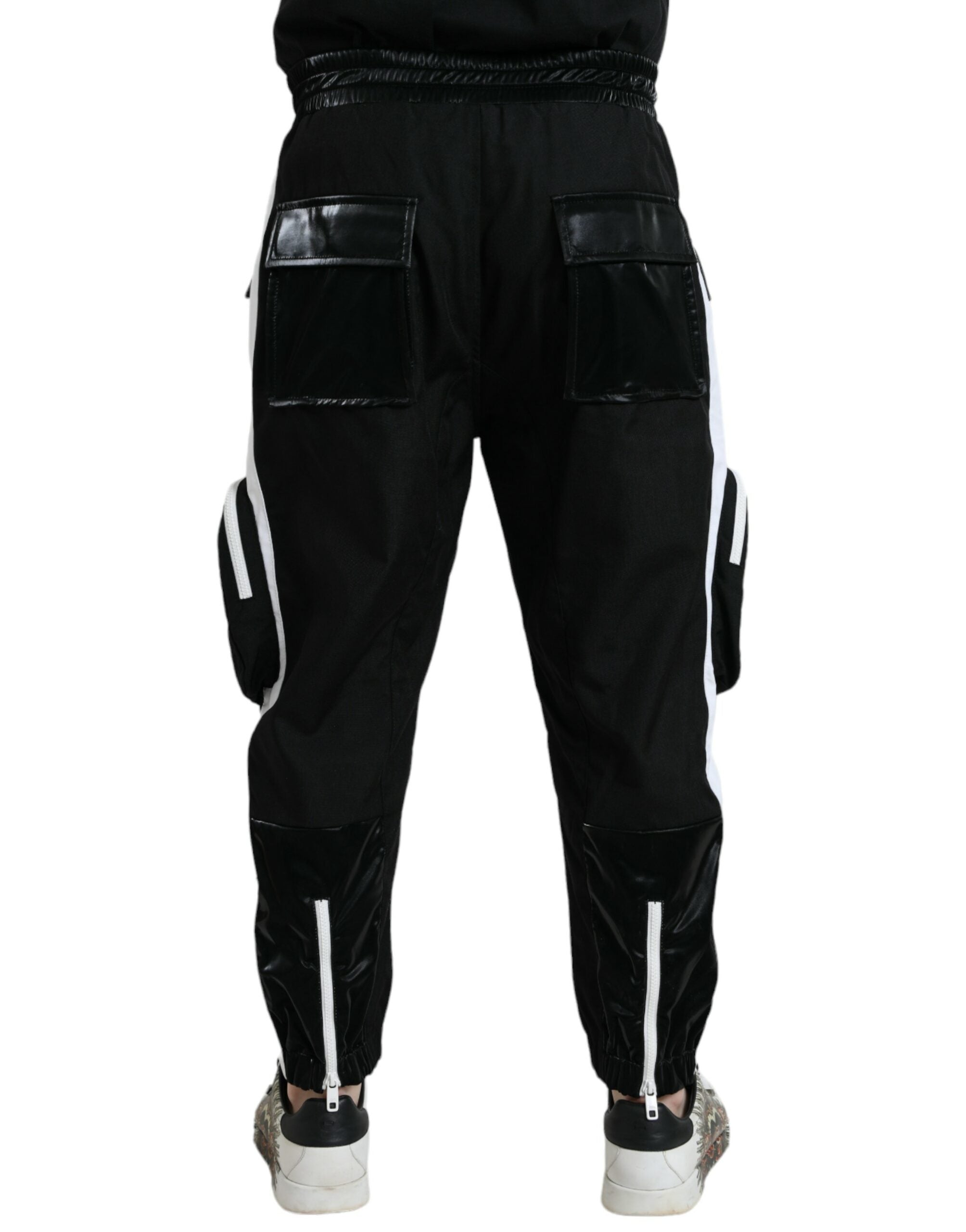 Dolce & Gabbana Schwarze Nylon Cargo Jogger Herren Jogginghose