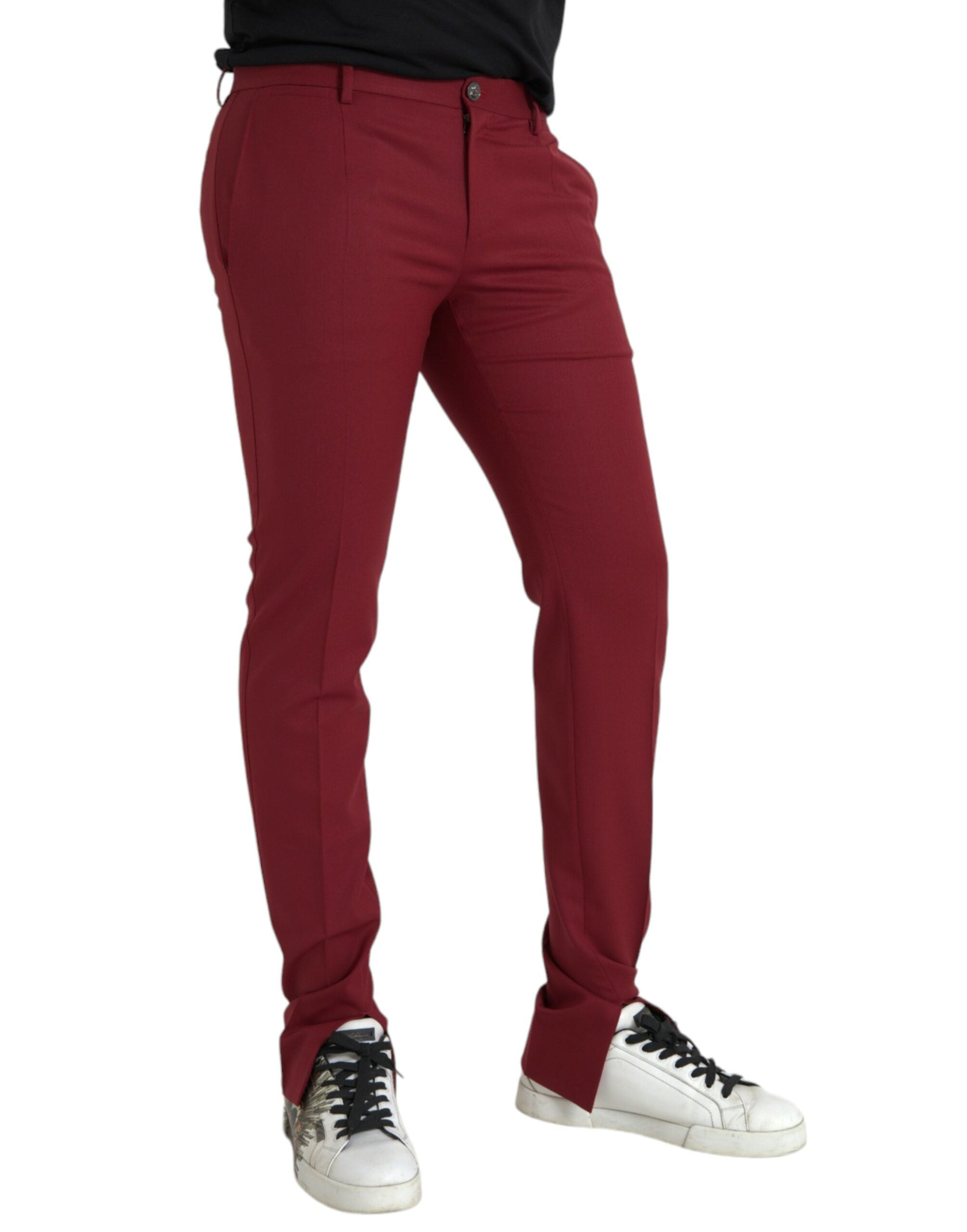 Dolce & Gabbana Rote Anzughose aus Wolle für Herren im Slim Fit