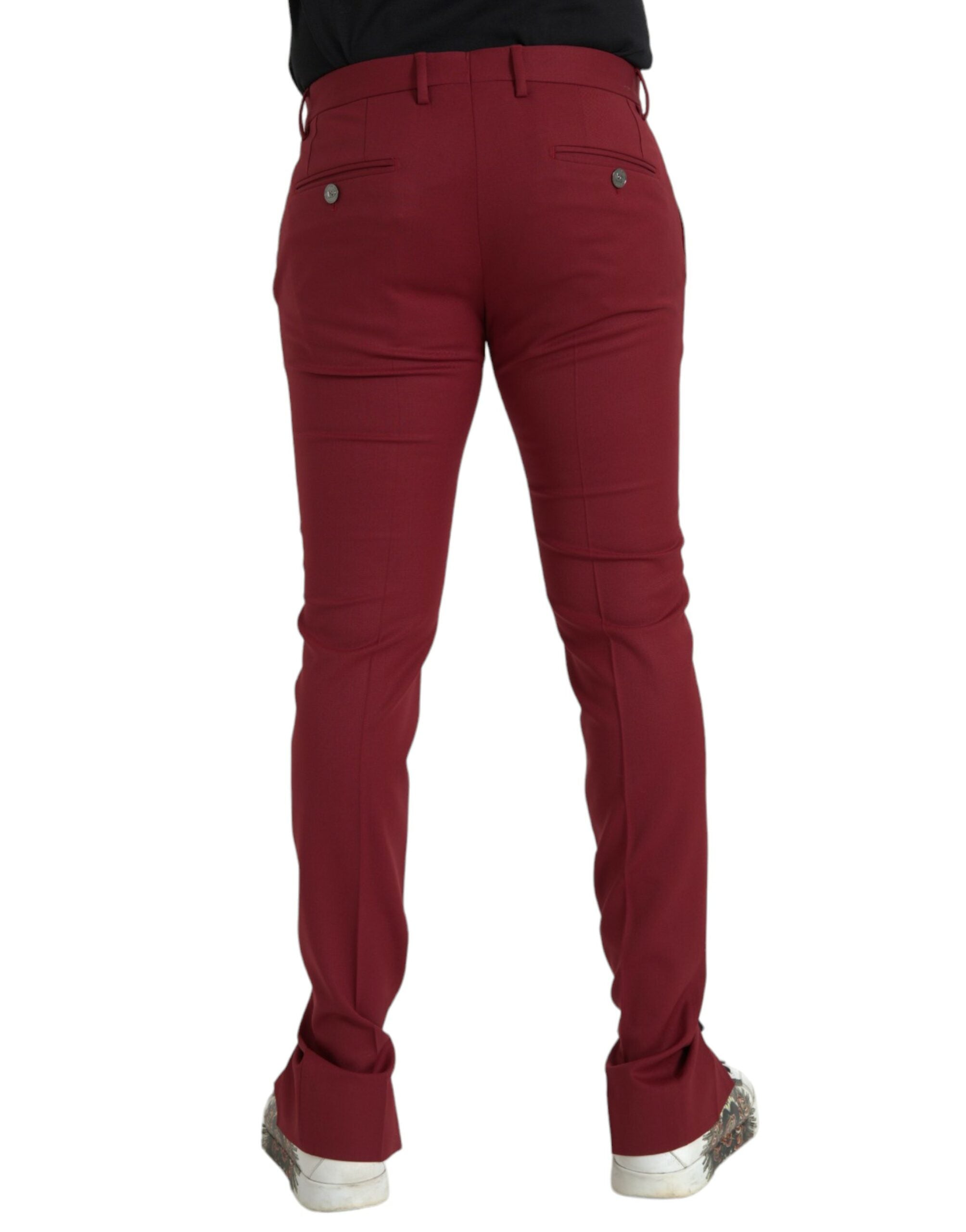 Dolce & Gabbana Rote Anzughose aus Wolle für Herren im Slim Fit