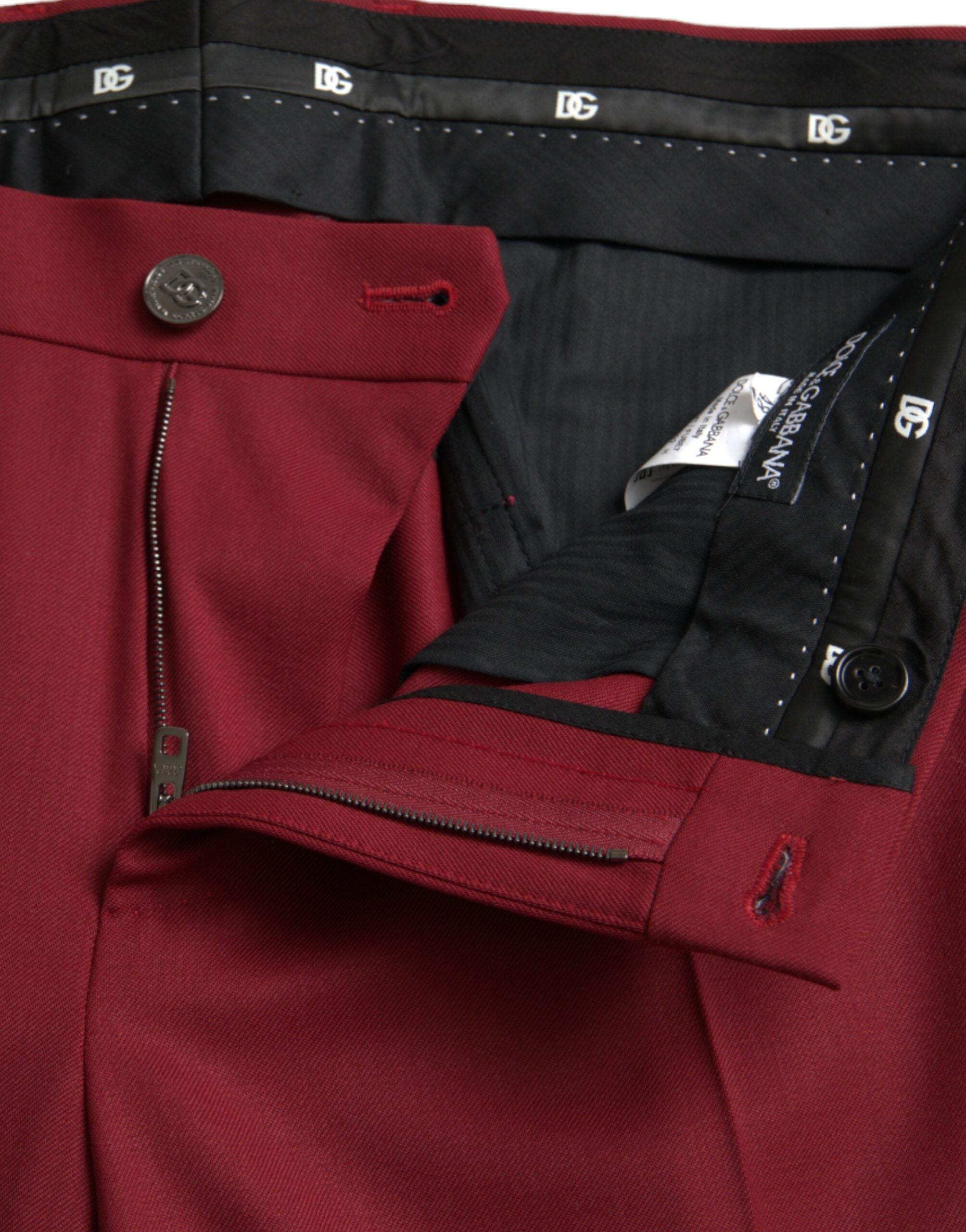Dolce & Gabbana Rote Anzughose aus Wolle für Herren im Slim Fit