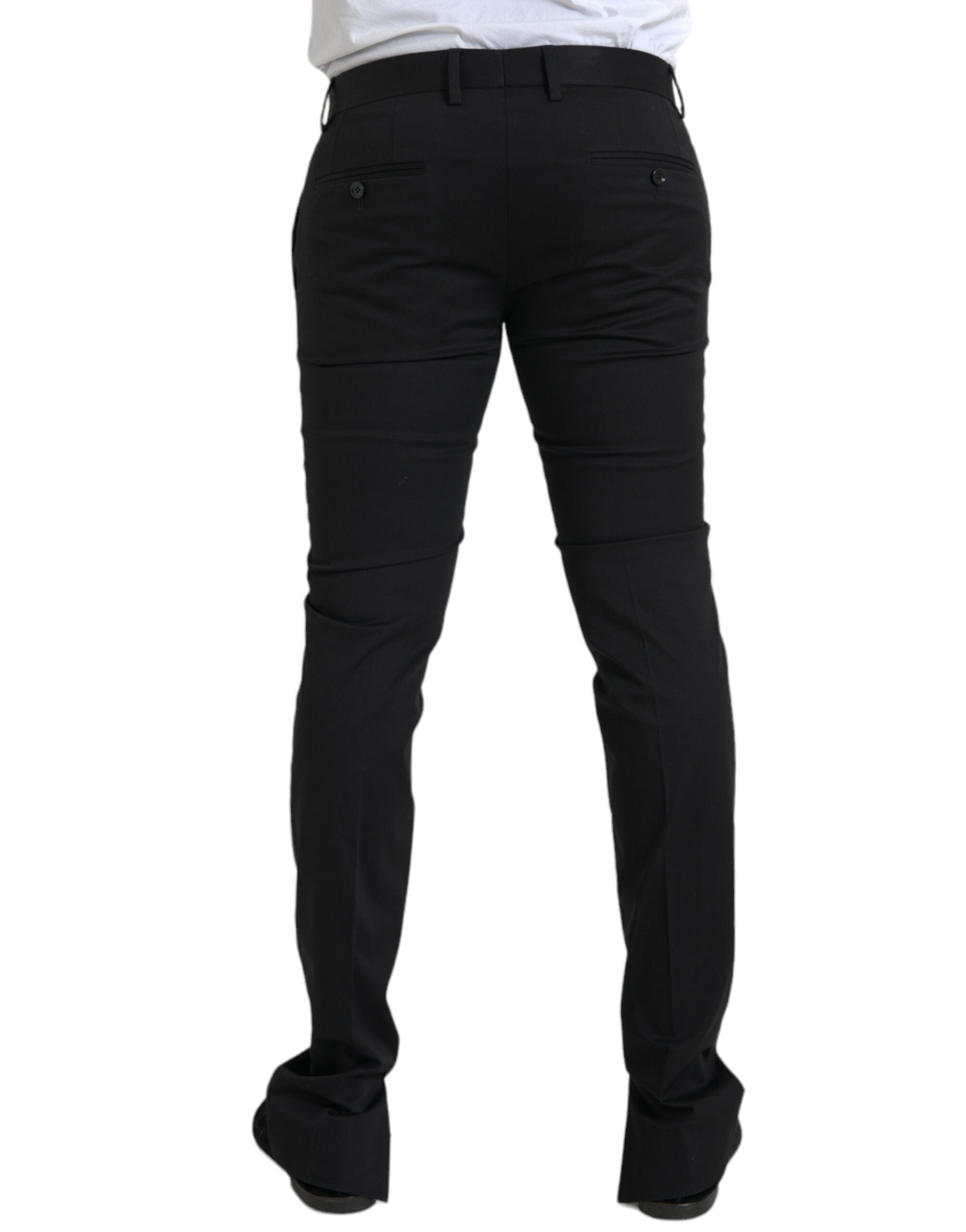 Dolce & Gabbana – Enge Anzughose aus Baumwollstretch in Schwarz