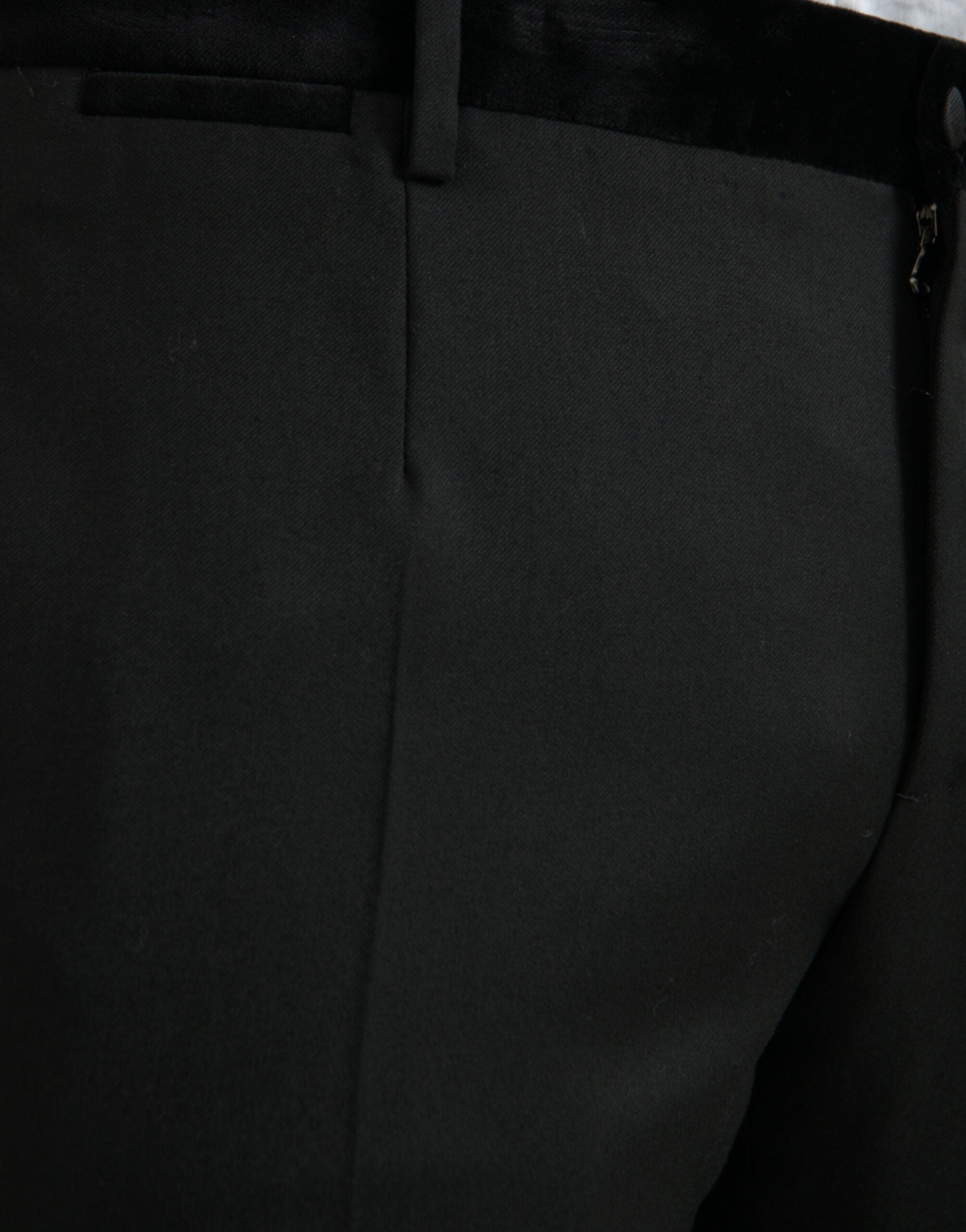 Dolce & Gabbana Schwarze Herren-Enge Anzughose aus Seide