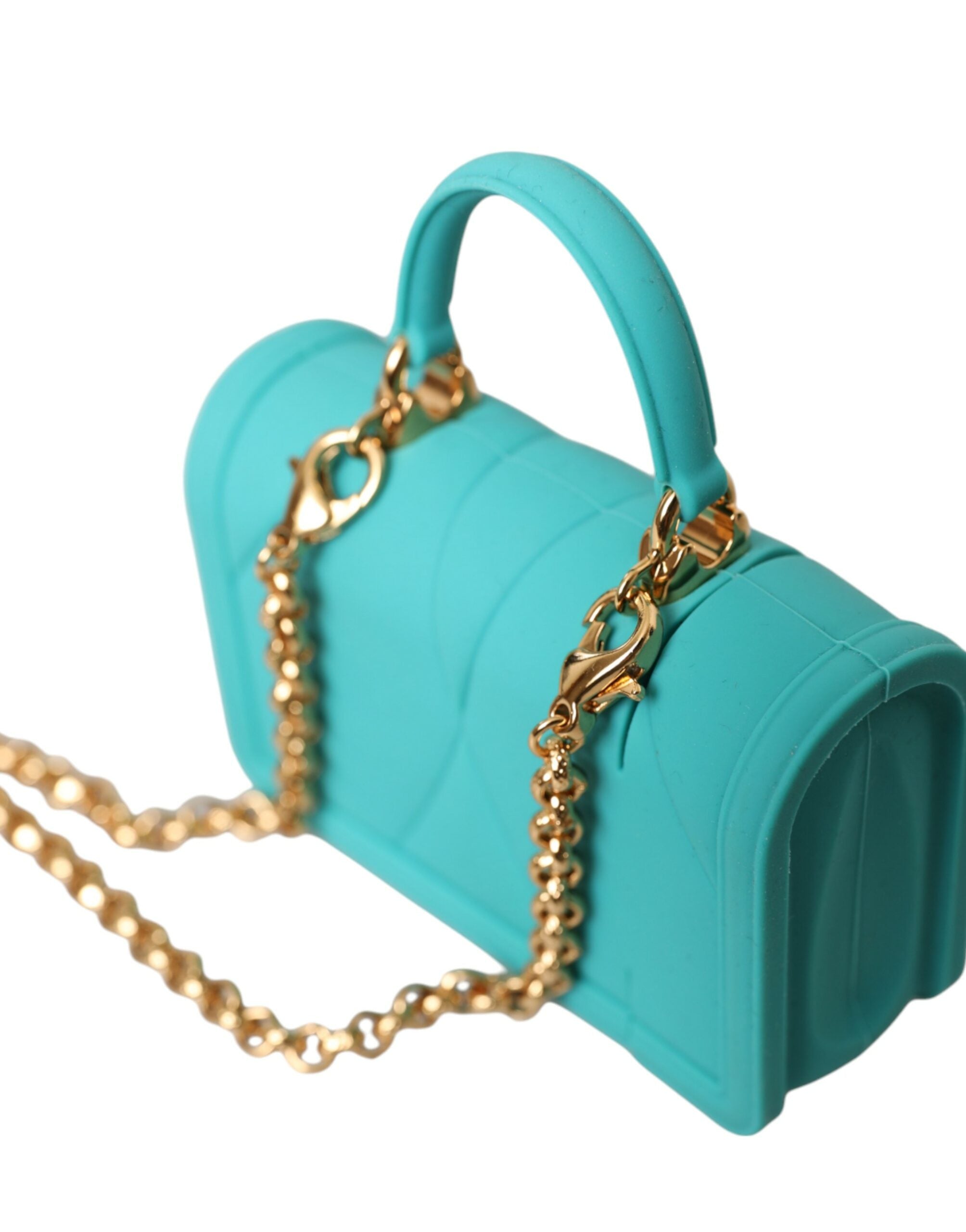 Husă Dolce & Gabbana Devotion Heart din silicon turcoaz pentru Airpods