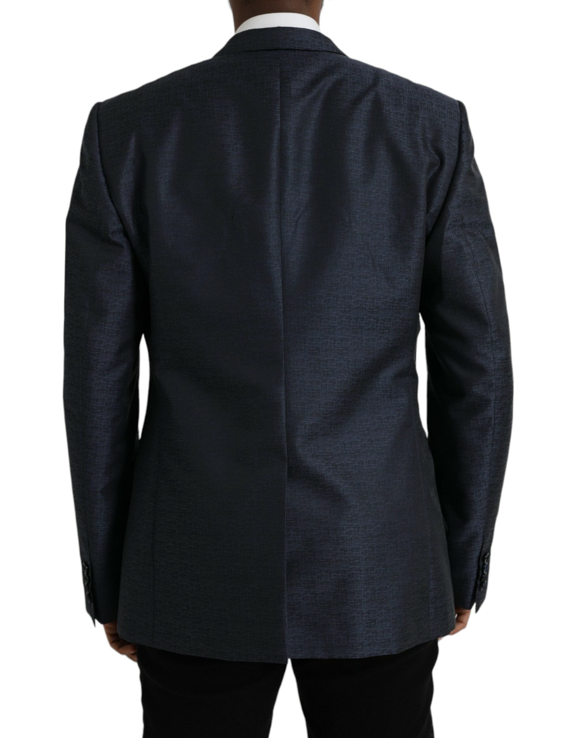 Dolce & Gabbana Blauer Woll-Blazer in GOLD mit einreihigem Mantel