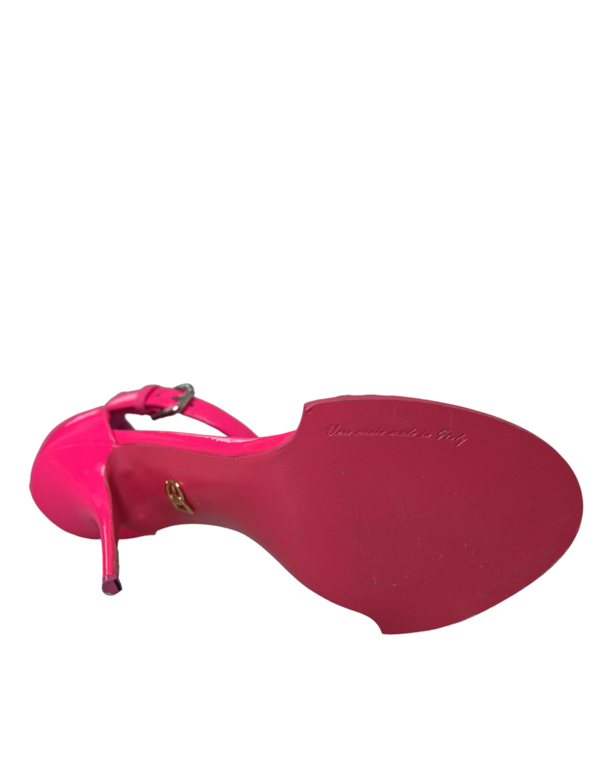 Sandale Dolce & Gabbana din piele roz cu toc și cristale
