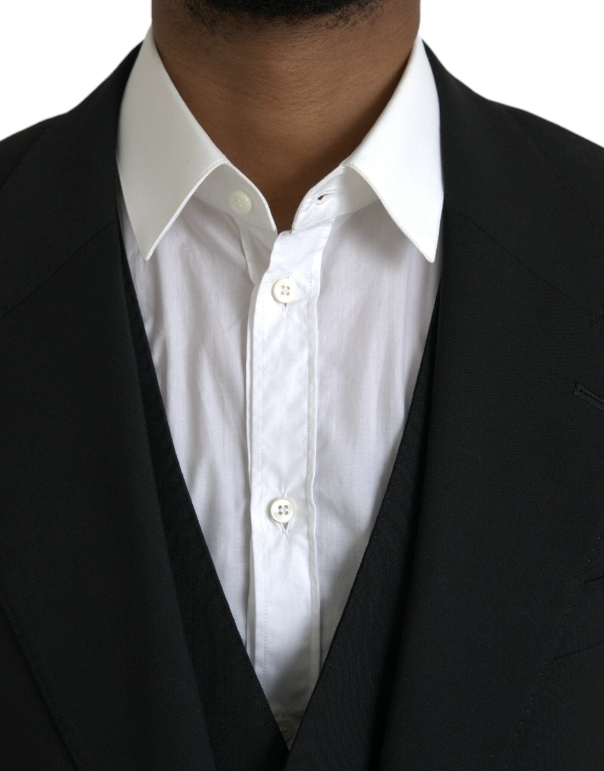 Dolce & Gabbana – Schwarzer STAFF-Anzug aus Polyester, dreiteilig