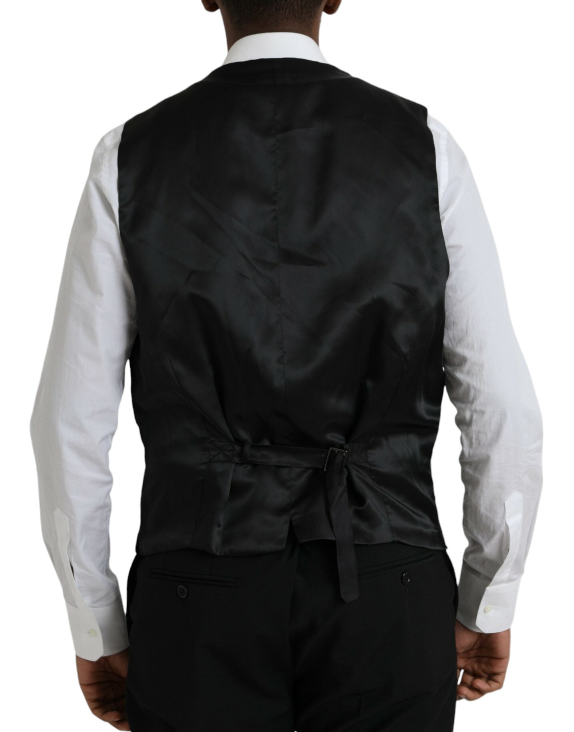 Dolce & Gabbana – Schwarzer STAFF-Anzug aus Polyester, dreiteilig