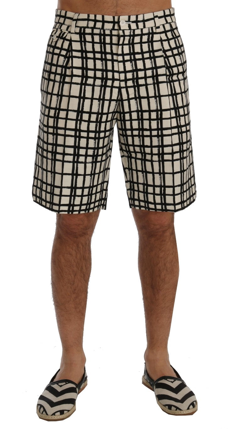 Dolce & Gabbana Elegante gestreifte Shorts aus Baumwoll-Leinen