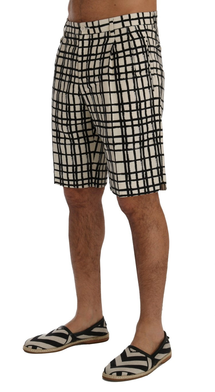 Dolce & Gabbana Elegante gestreifte Shorts aus Baumwoll-Leinen