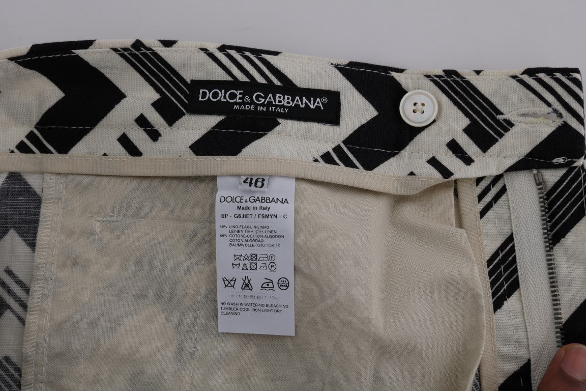 Dolce & Gabbana – Gestreifte, lässige Knieshorts