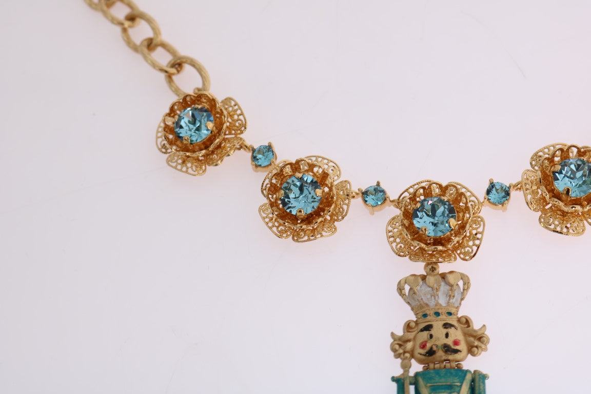 Dolce & Gabbana Elegante Statement-Halskette mit goldenen Kristallen